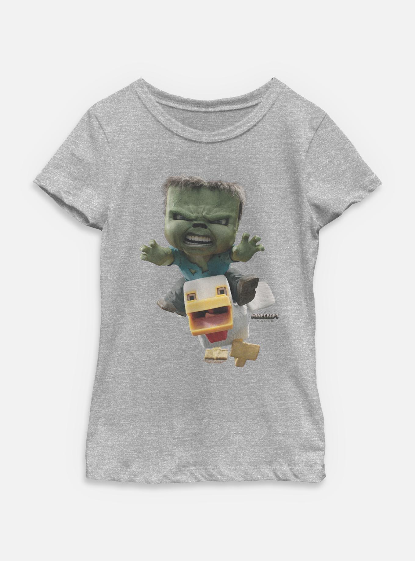 A Minecraft Movie Chicken Jockey Youth Girls T-Shirt, , hi-res