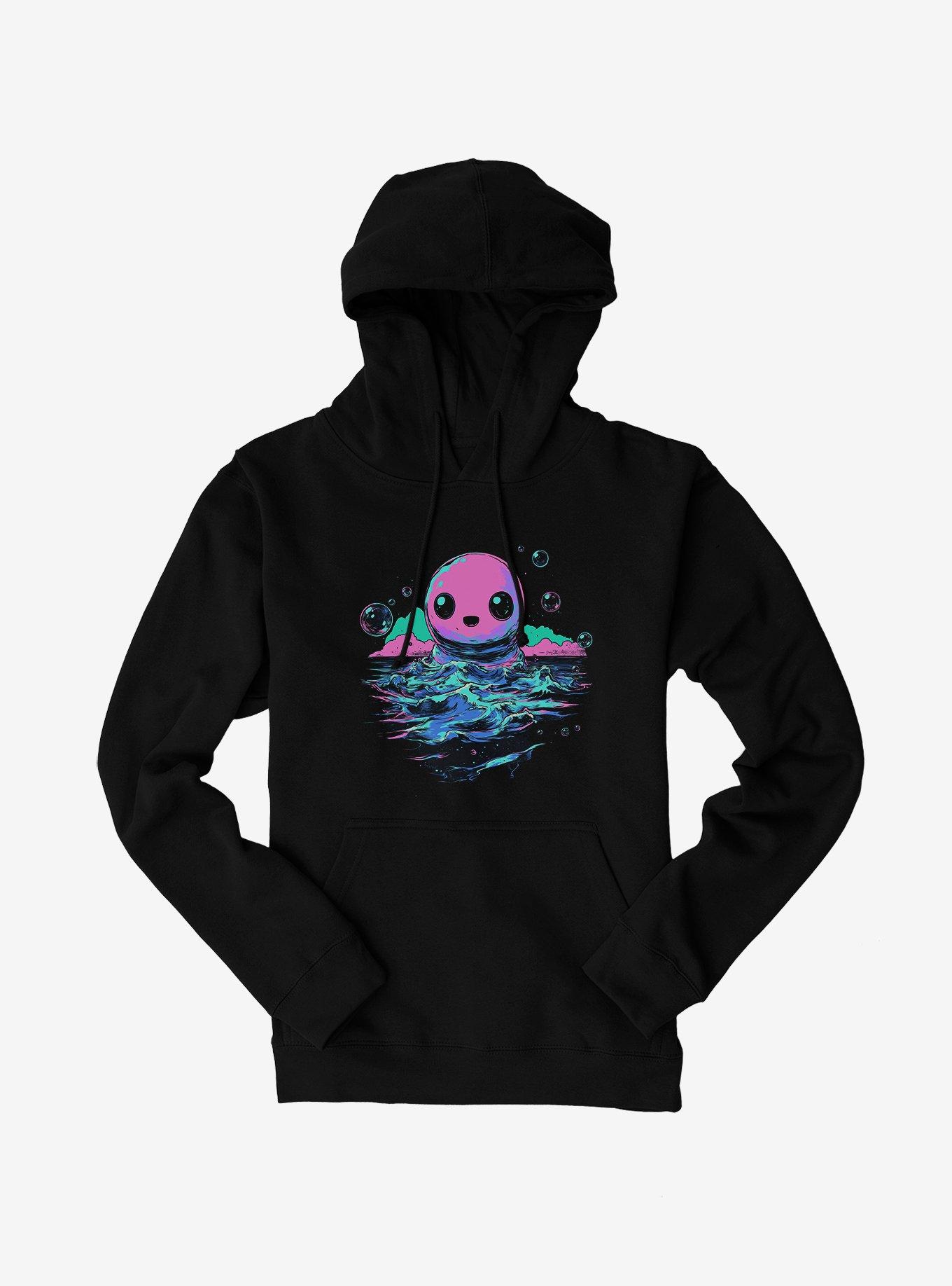 Sea Bubble Monster Hoodie, BLACK, hi-res