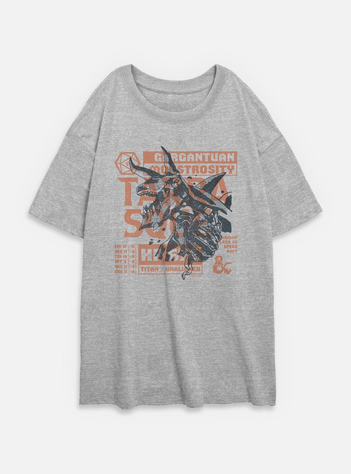 Dungeons & Dragons Terrasque And Stats Womens Oversized T-Shirt, , hi-res
