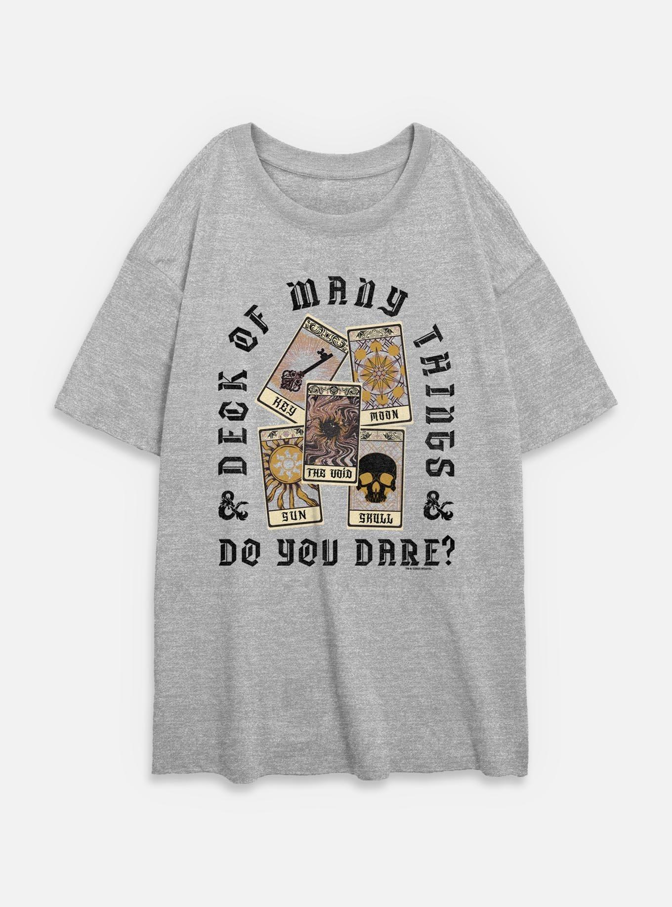 Dungeons & Dragons Do You Dare Deck Womens Oversized T-Shirt,New Products : American Fashion Style Bags On Sale