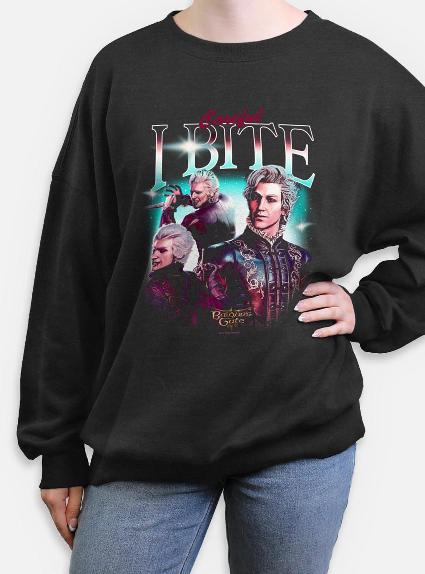 Dungeons & Dragons Astarion Careful I Bite Womens Oversized Sweatshirt,New Products : American Fashion Style Bags On Sale
