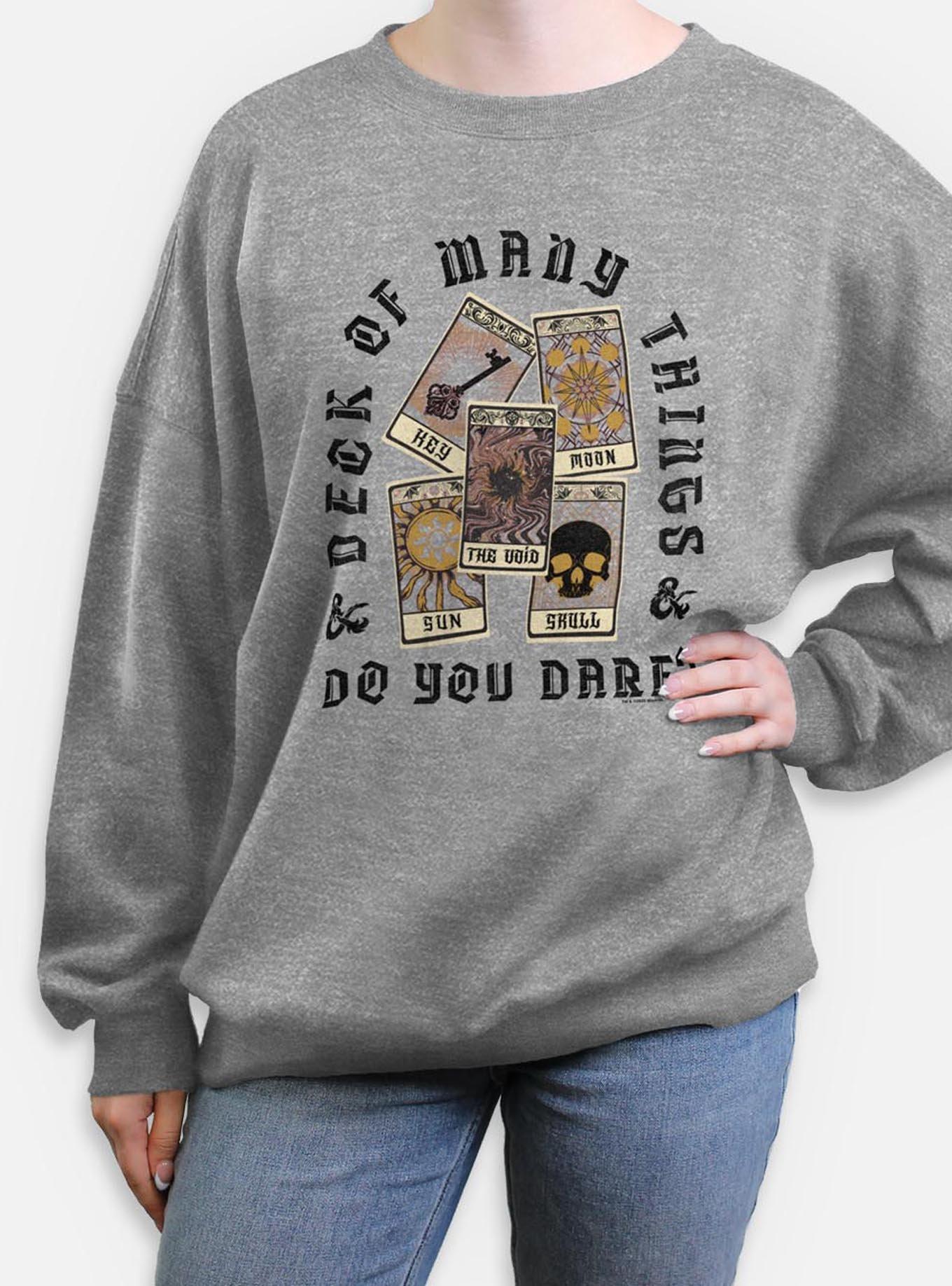 Dungeons & Dragons Do You Dare Deck Womens Oversized Sweatshirt, , hi-res