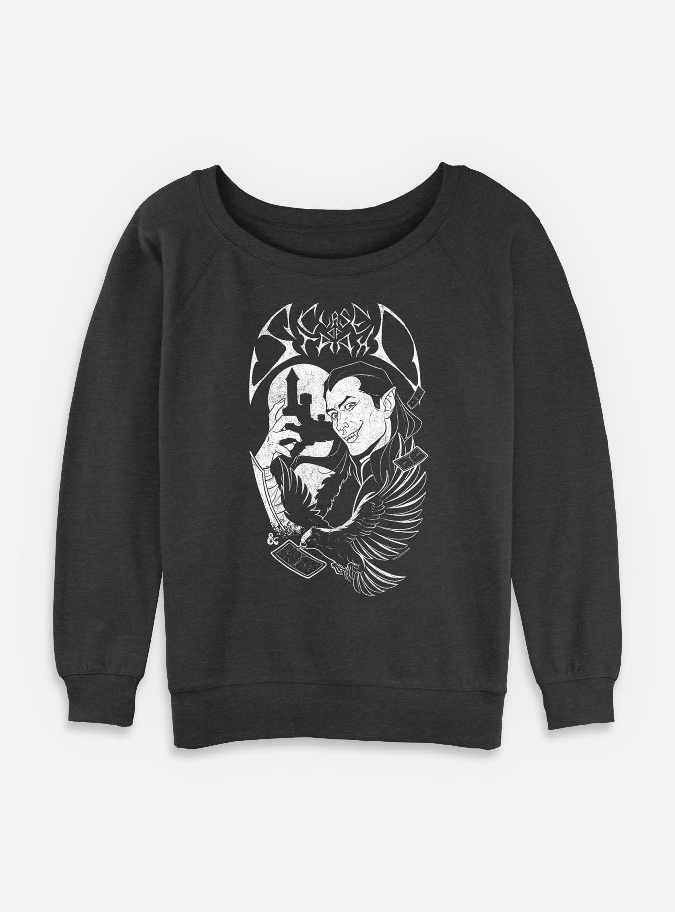 Dungeons & Dragons Death Metal Clash Of Strahd Womens Slouchy Sweatshirt, CHAR HTR, hi-res