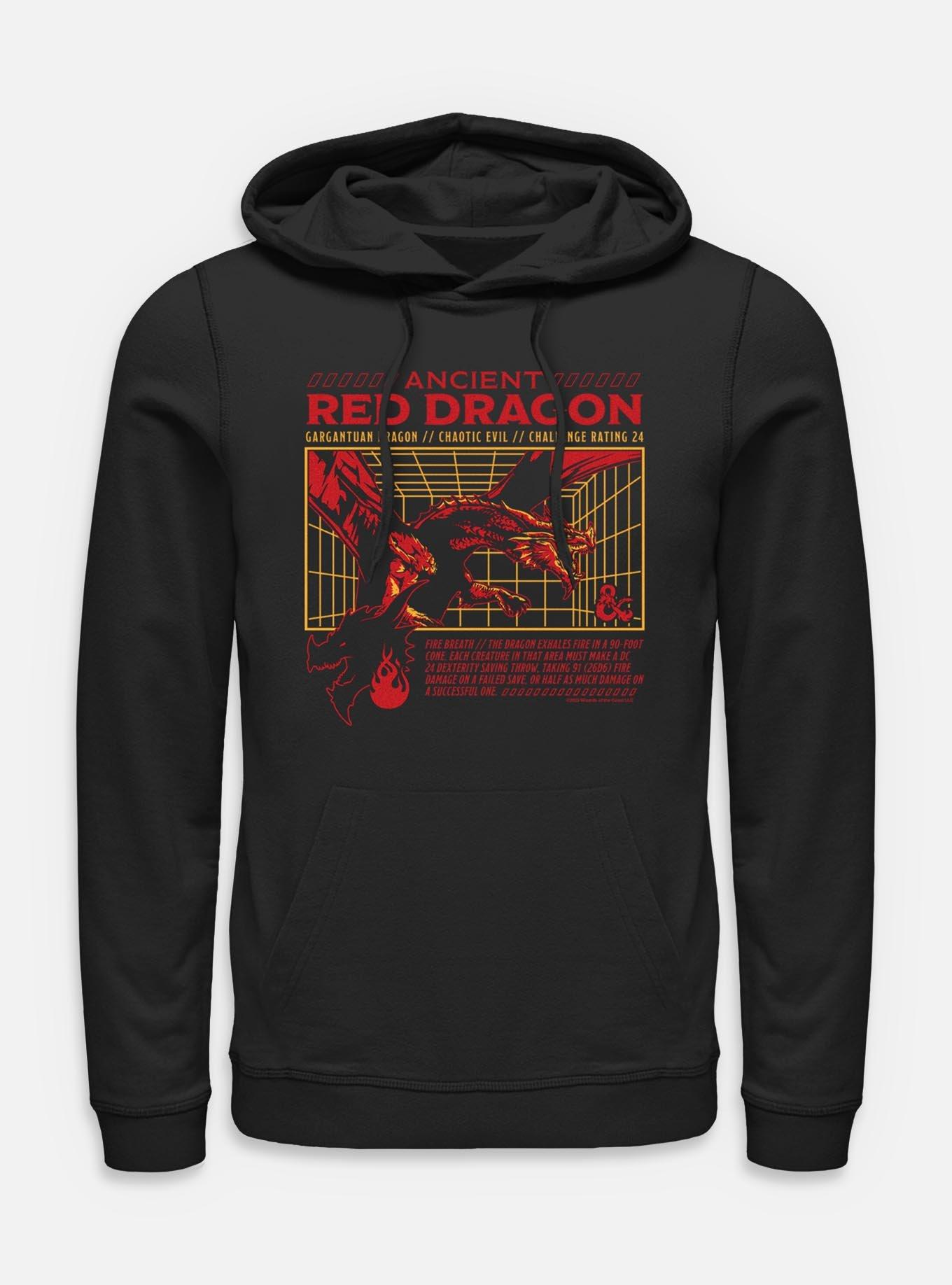 Dungeons & Dragons Ancient Red Dragon Stats Hoodie, BLACK, hi-res