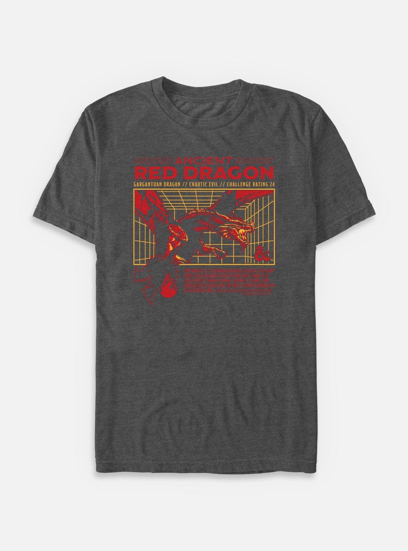 Dungeons & Dragons Ancient Red Dragon Stats T-Shirt, CHAR HTR, hi-res