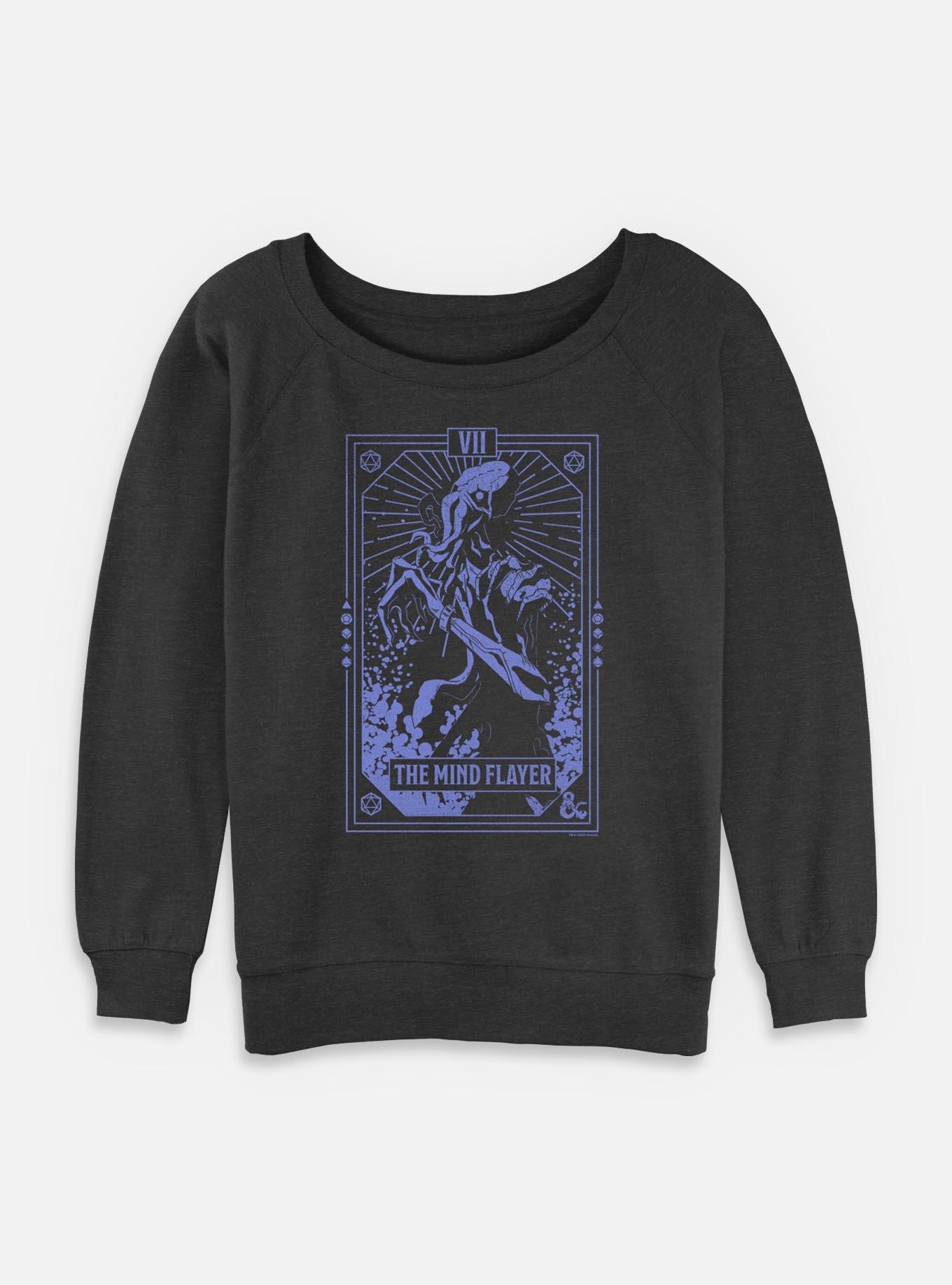 Dungeons & DragonsThe Mind Flayer Tarot Womens Slouchy Sweatshirt, CHAR HTR, hi-res