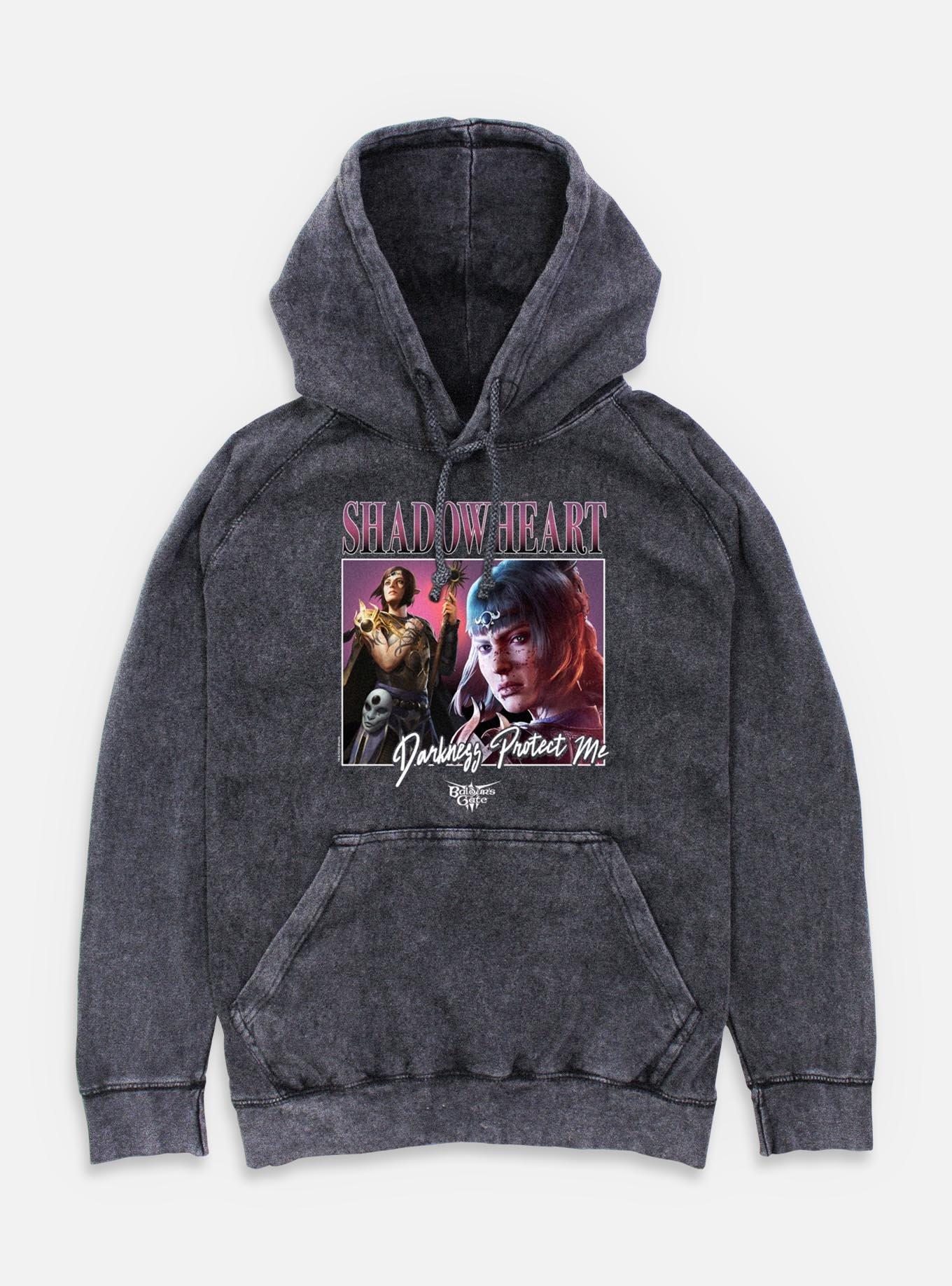Dungeons & Dragons Shadowheart Darkness Protect Me Mineral Wash Hoodie, BLACK, hi-res