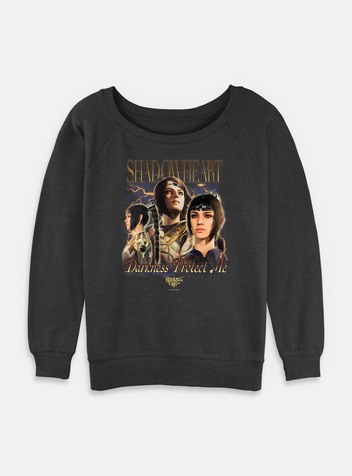 Dungeons & Dragons Shadowheart Montage Womens Slouchy Sweatshirt, CHAR HTR, hi-res