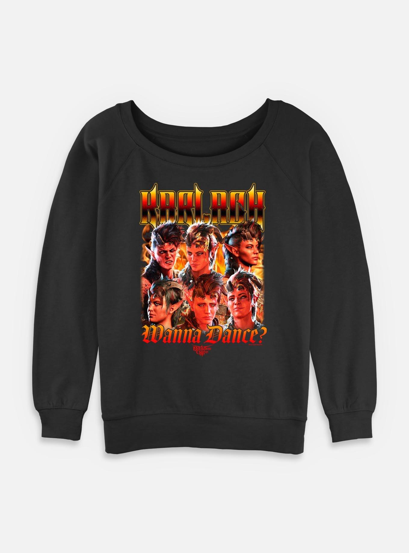 Dungeons & Dragons Karlach Wanna Dance Womens Slouchy Sweatshirt, BLACK, hi-res