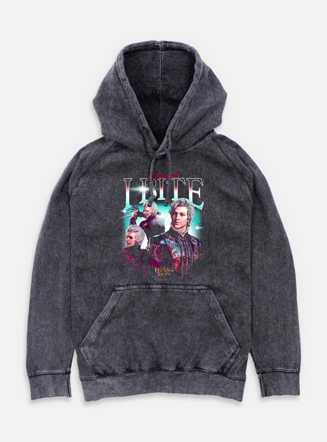 Dungeons & Dragons Astarion Careful I Bite Mineral Wash Hoodie, BLACK, hi-res