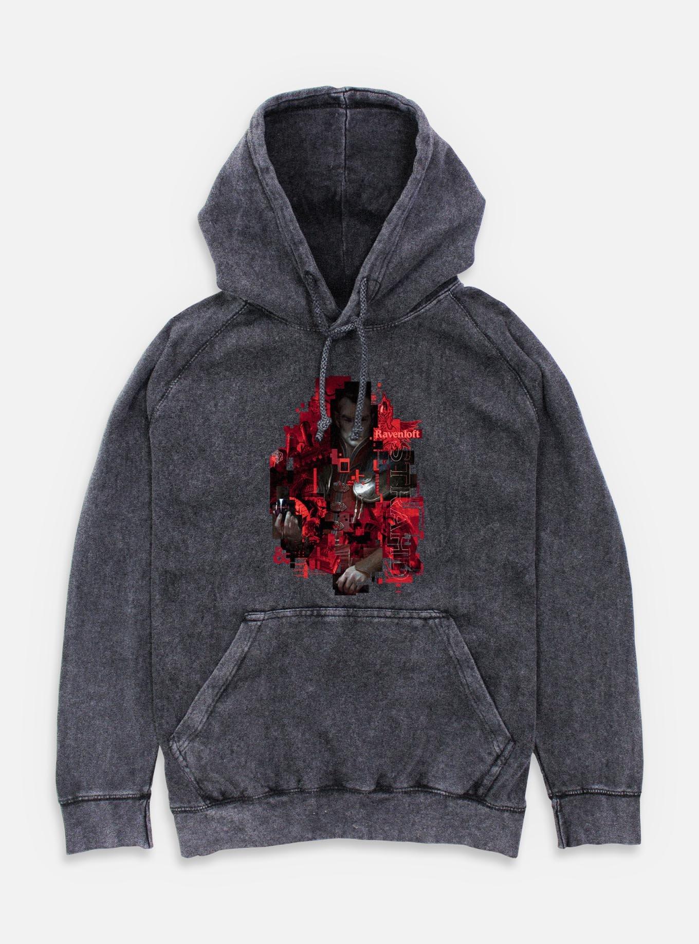 Dungeons & Dragons Ravenloft Strahd Mineral Wash Hoodie, BLACK, hi-res