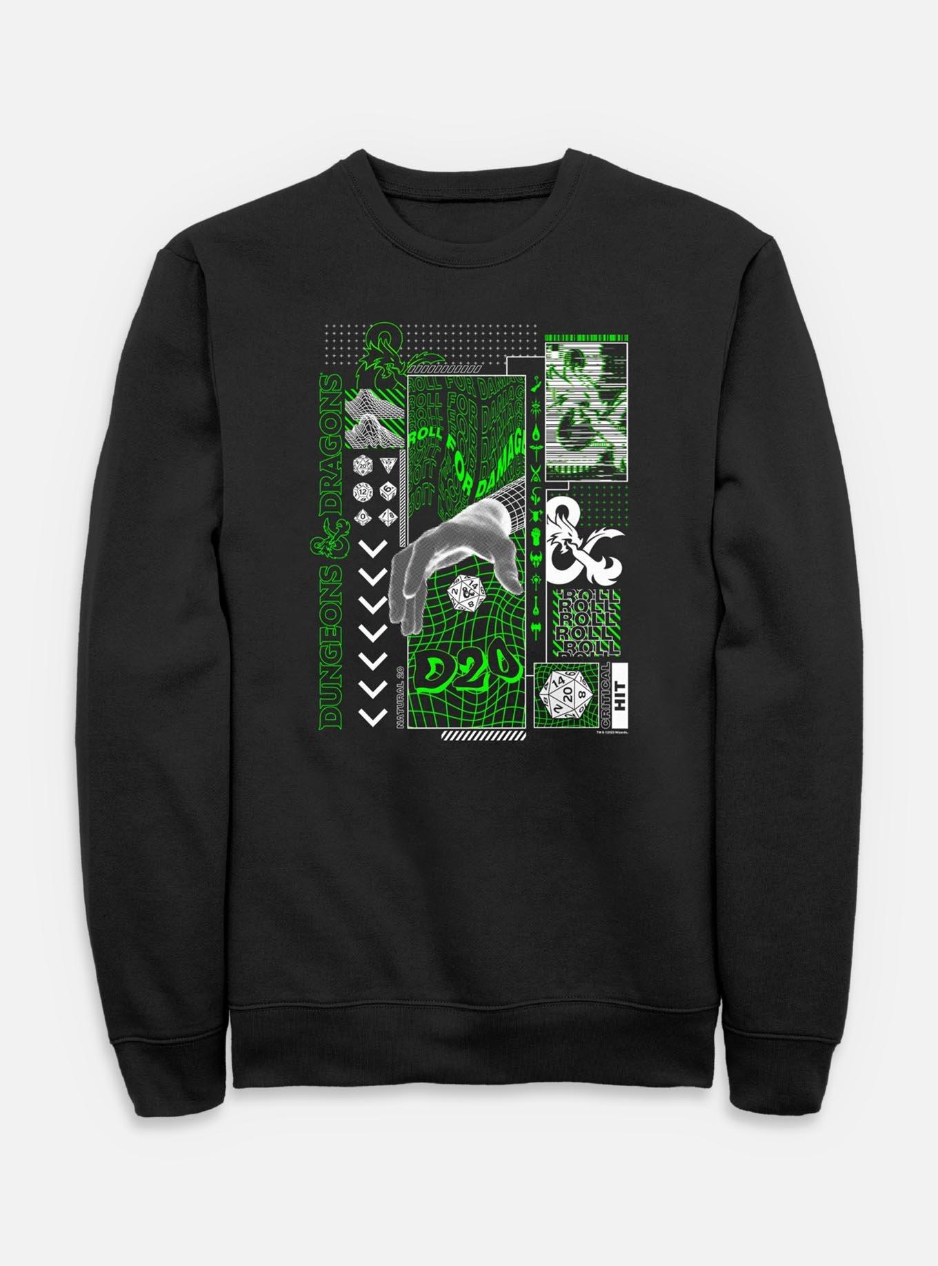 Dungeons & Dragons Trippy D20 Sweatshirt, BLACK, hi-res