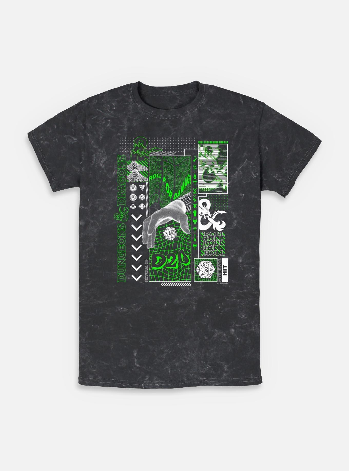 Dungeons & Dragons Trippy D20 Mineral Wash T-Shirt, BLACK, hi-res