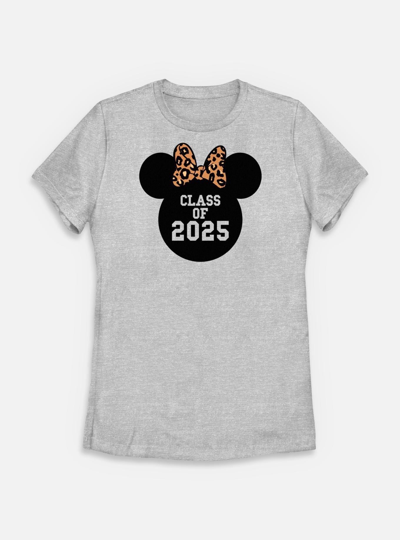 Disney Minnie Mouse Leopard Bow 2025 Womens T-Shirt, ATH HTR, hi-res