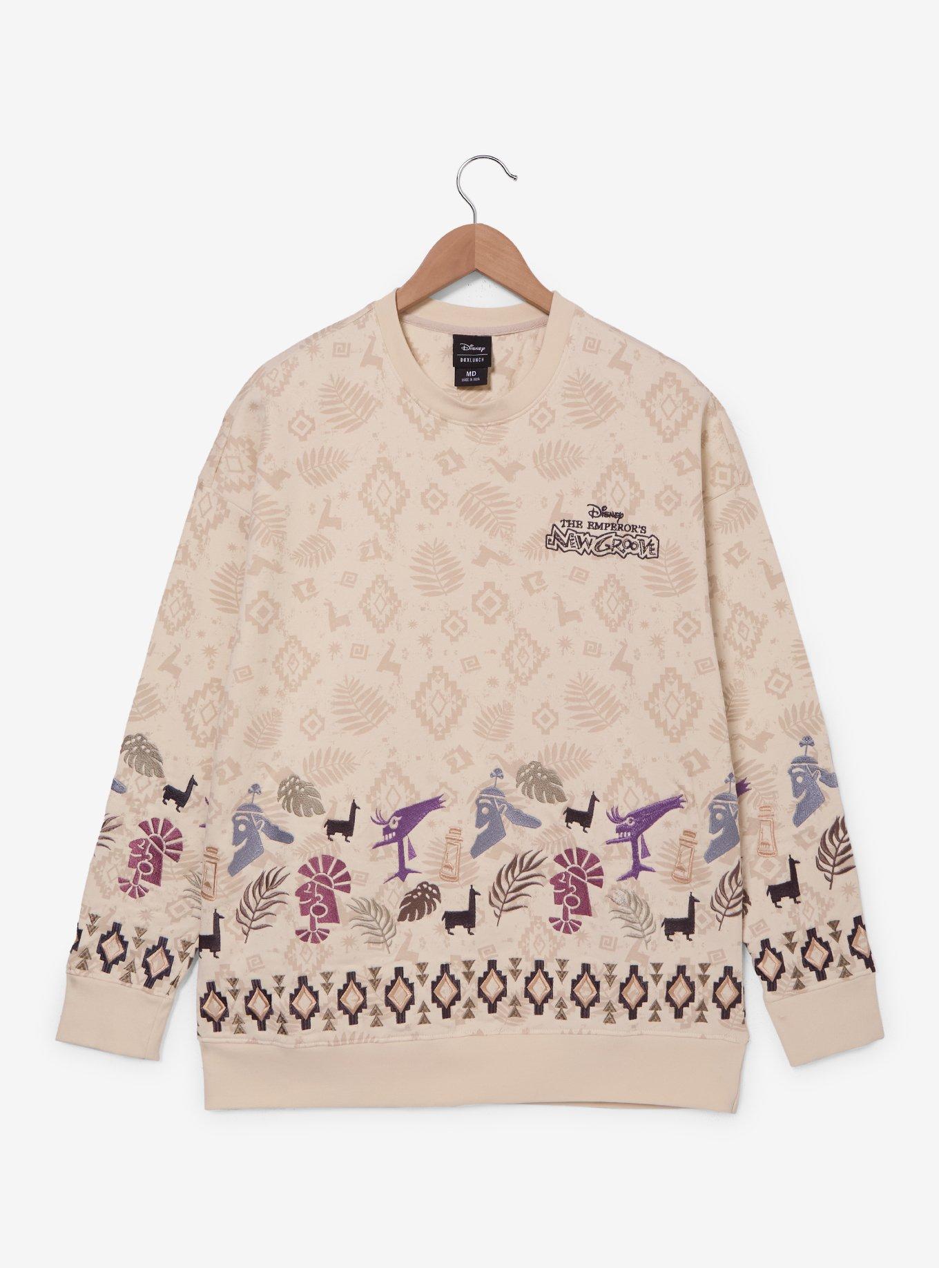 Disney The Emperor's New Groove Embroidered Icons Crewneck - BoxLunch Exclusive, , hi-res
