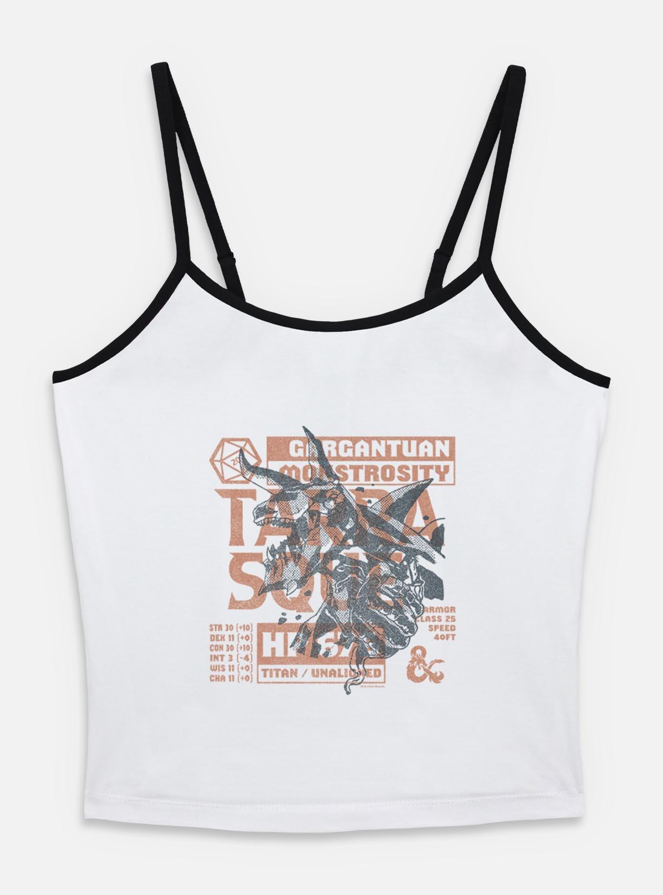 Dungeons & Dragons Terrasque And Stats Womens Cami, WHITE, hi-res