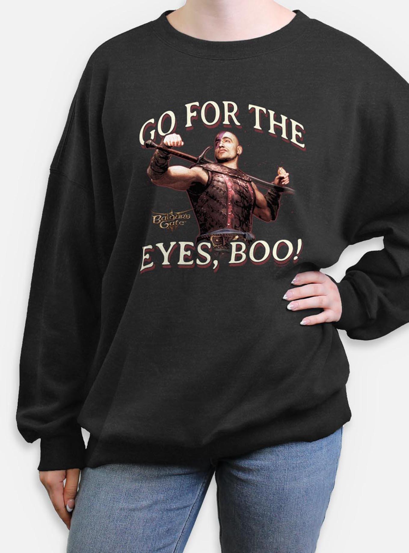 Dungeons & Dragons Go For The Eyes Womens Oversized Sweatshirt, CHAR HTR, hi-res
