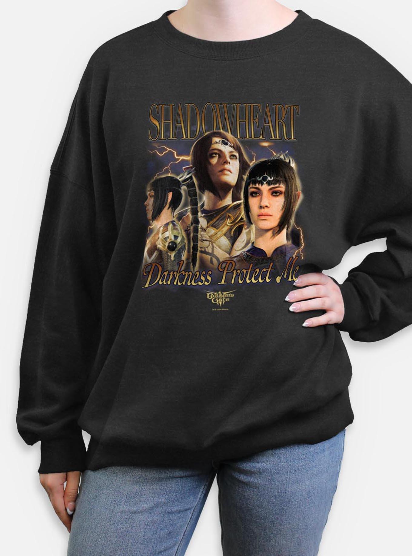 Dungeons & Dragons Shadowheart Montage Womens Oversized Sweatshirt, CHAR HTR, hi-res