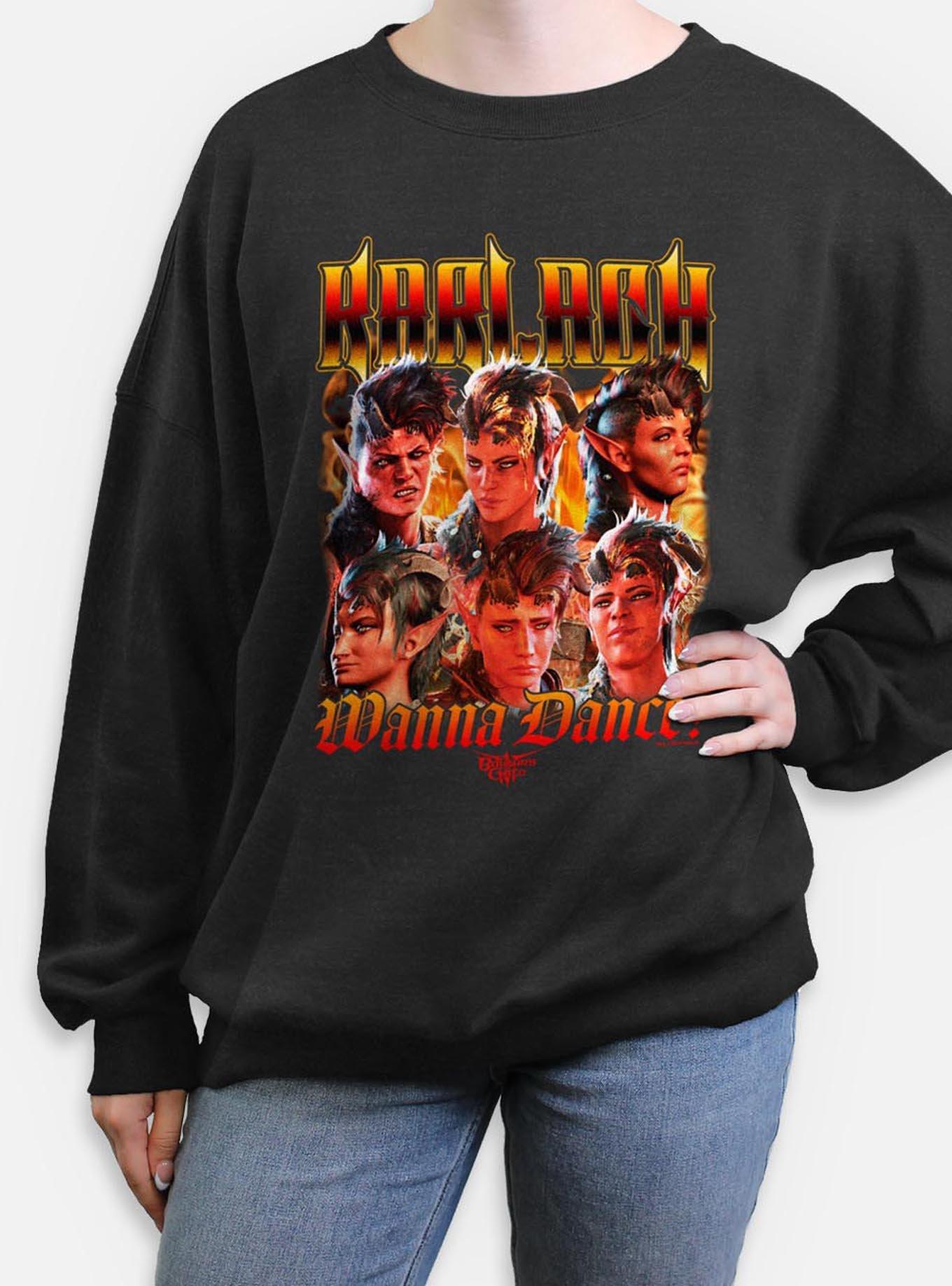 Dungeons & Dragons Karlach Wanna Dance Womens Oversized Sweatshirt, CHAR HTR, hi-res