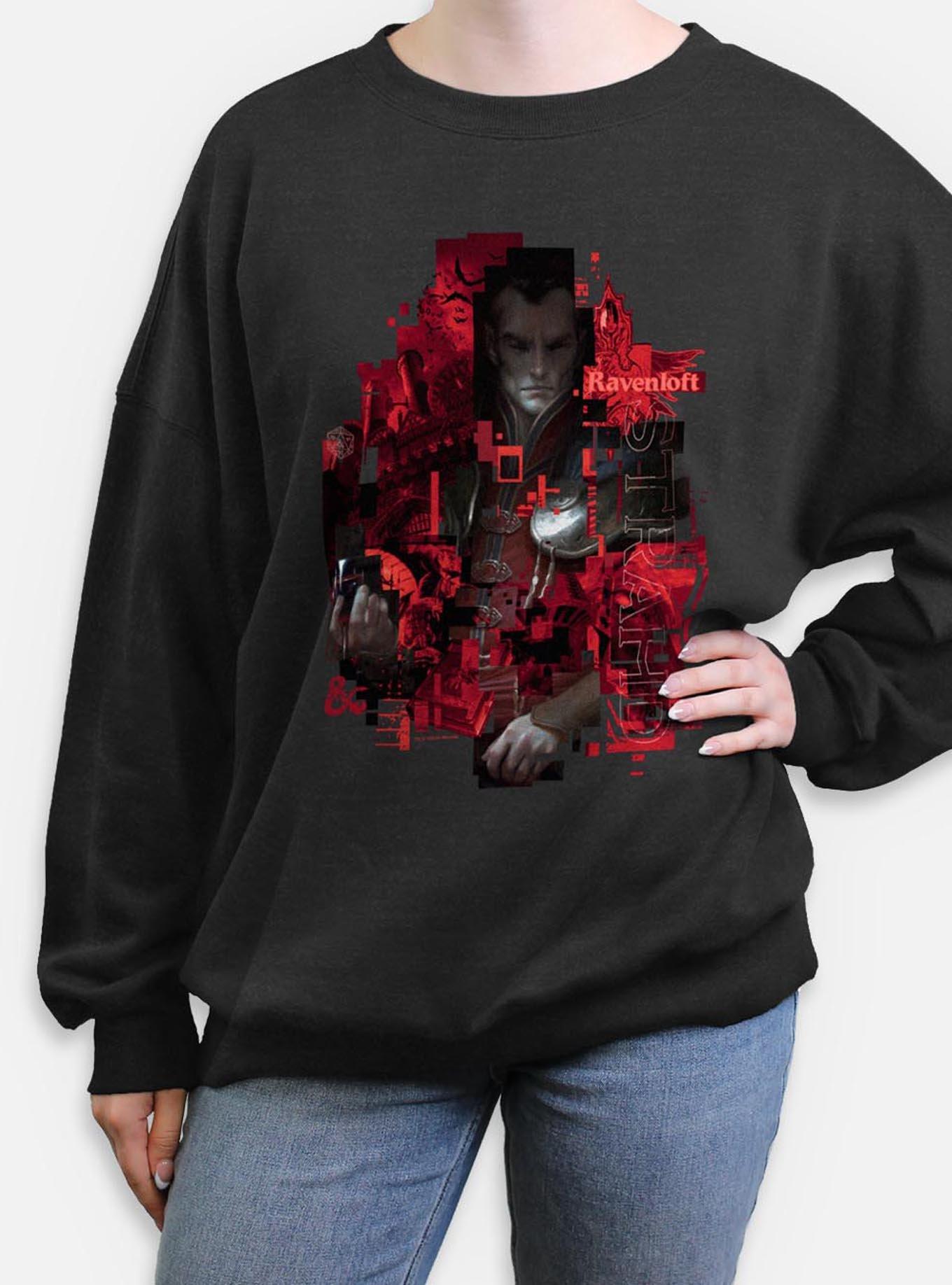 Dungeons & Dragons Ravenloft Strahd Womens Oversized Sweatshirt, CHAR HTR, hi-res