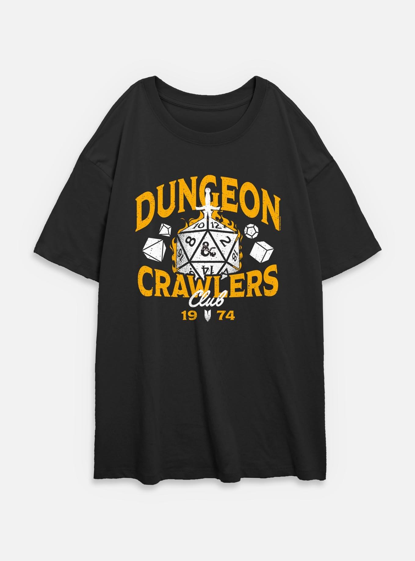 Dungeons & Dragons Dungeon Crawlers Club Womens Oversized T-Shirt, BLACK, hi-res
