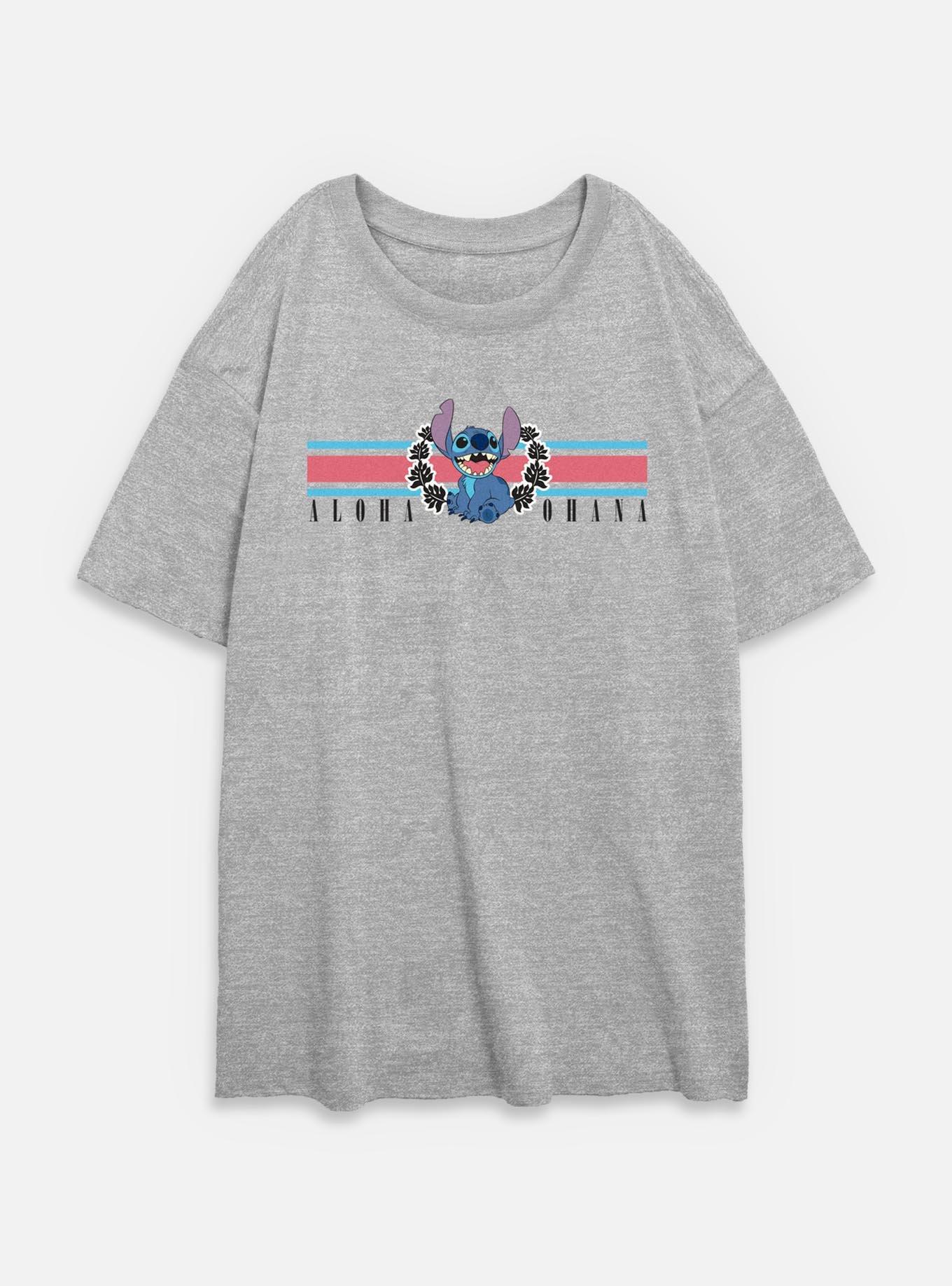 Disney Lilo & Stitch Collegiate Aloha Ohana Womens Oversized T-Shirt,New Products : American Fashion Style Bags On Sale