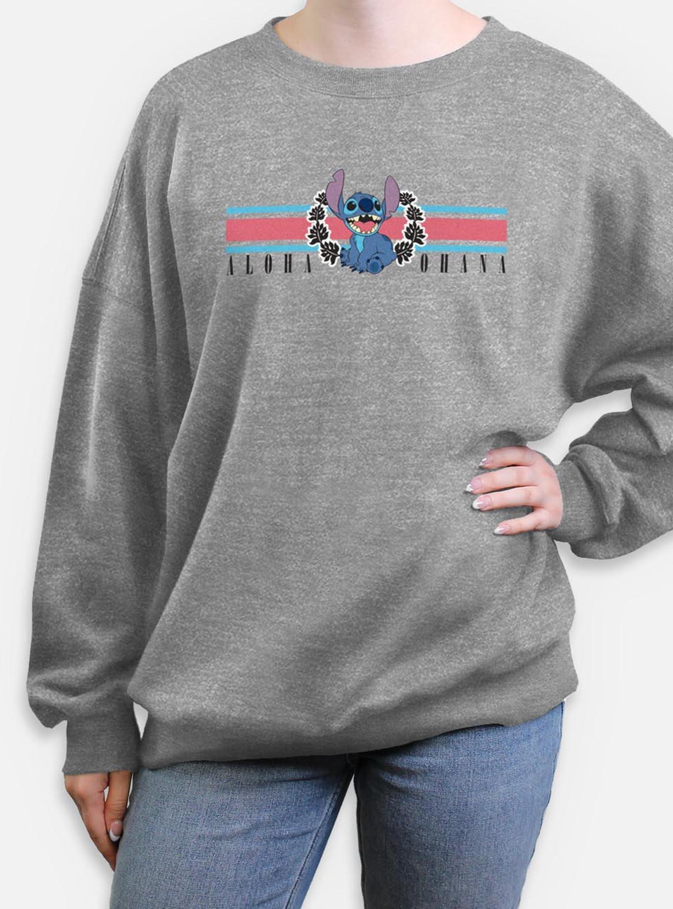 Disney Lilo & Stitch Collegiate Aloha Ohana Womens Oversized Sweatshirt, , hi-res