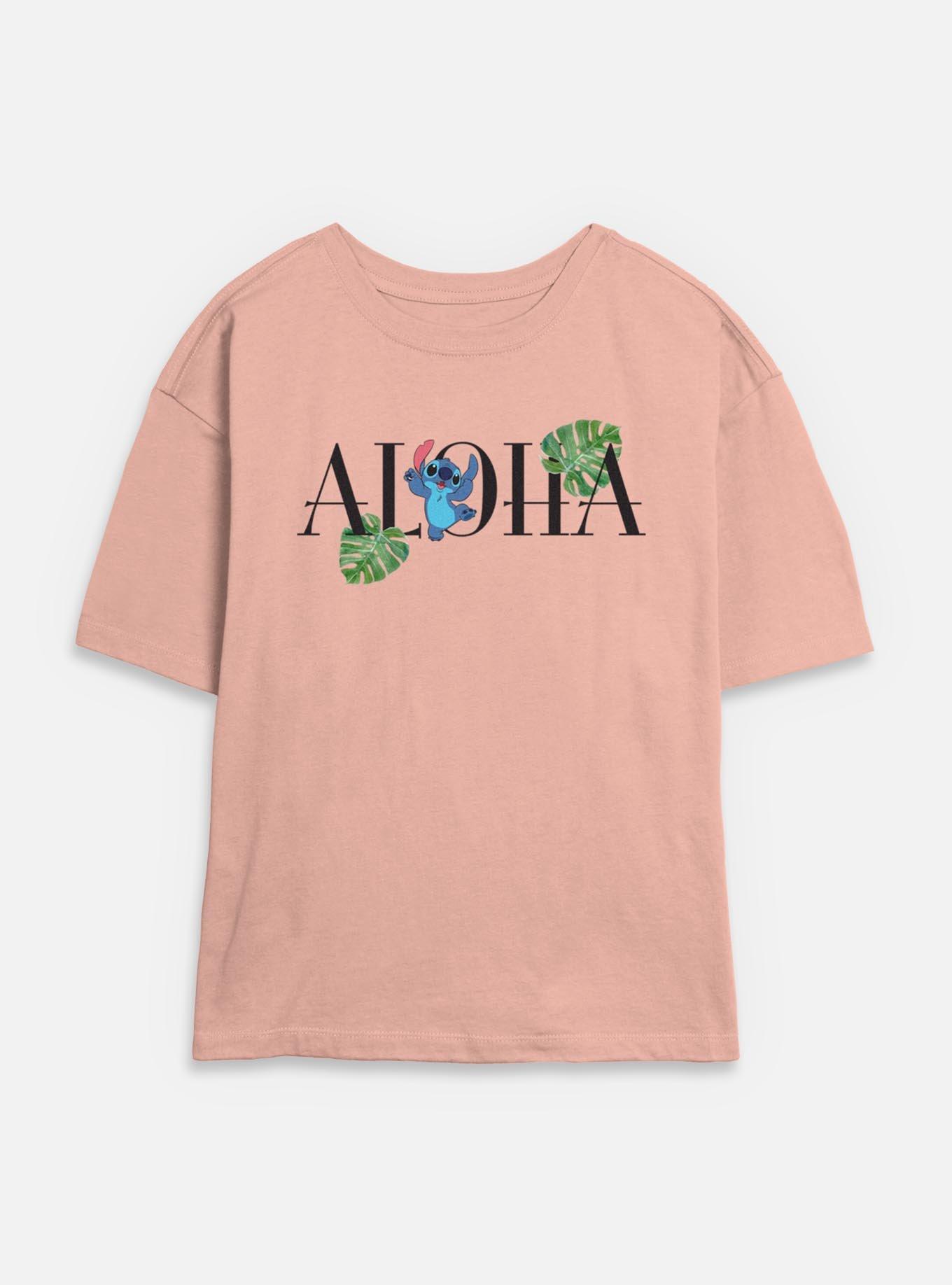 Disney Lilo & Stitch Aloha Leaves Womens Skimmer T-Shirt, , hi-res