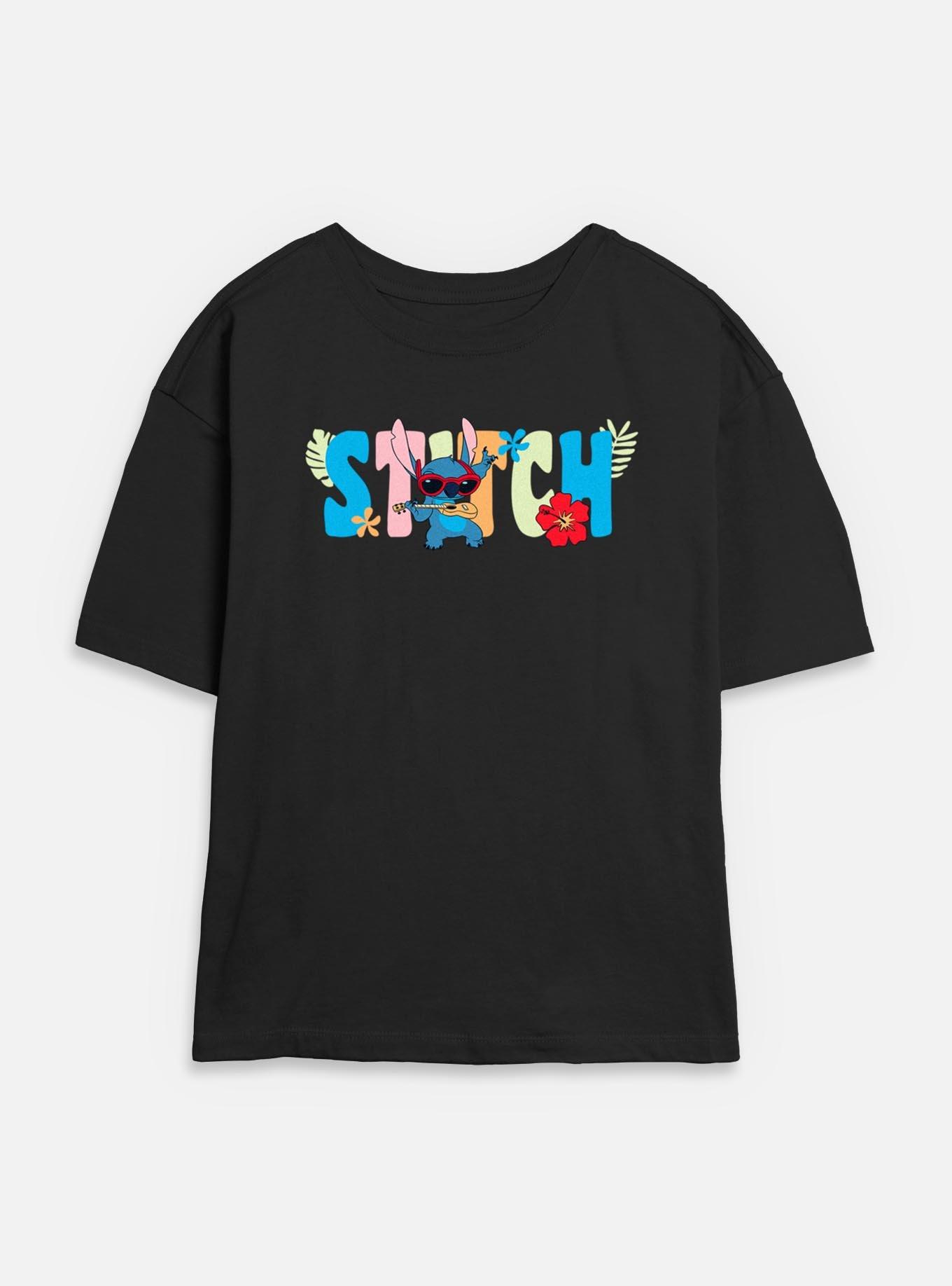 Disney Lilo & Stitch Tropic Shades Name Womens Skimmer T-Shirt, BLACK, hi-res