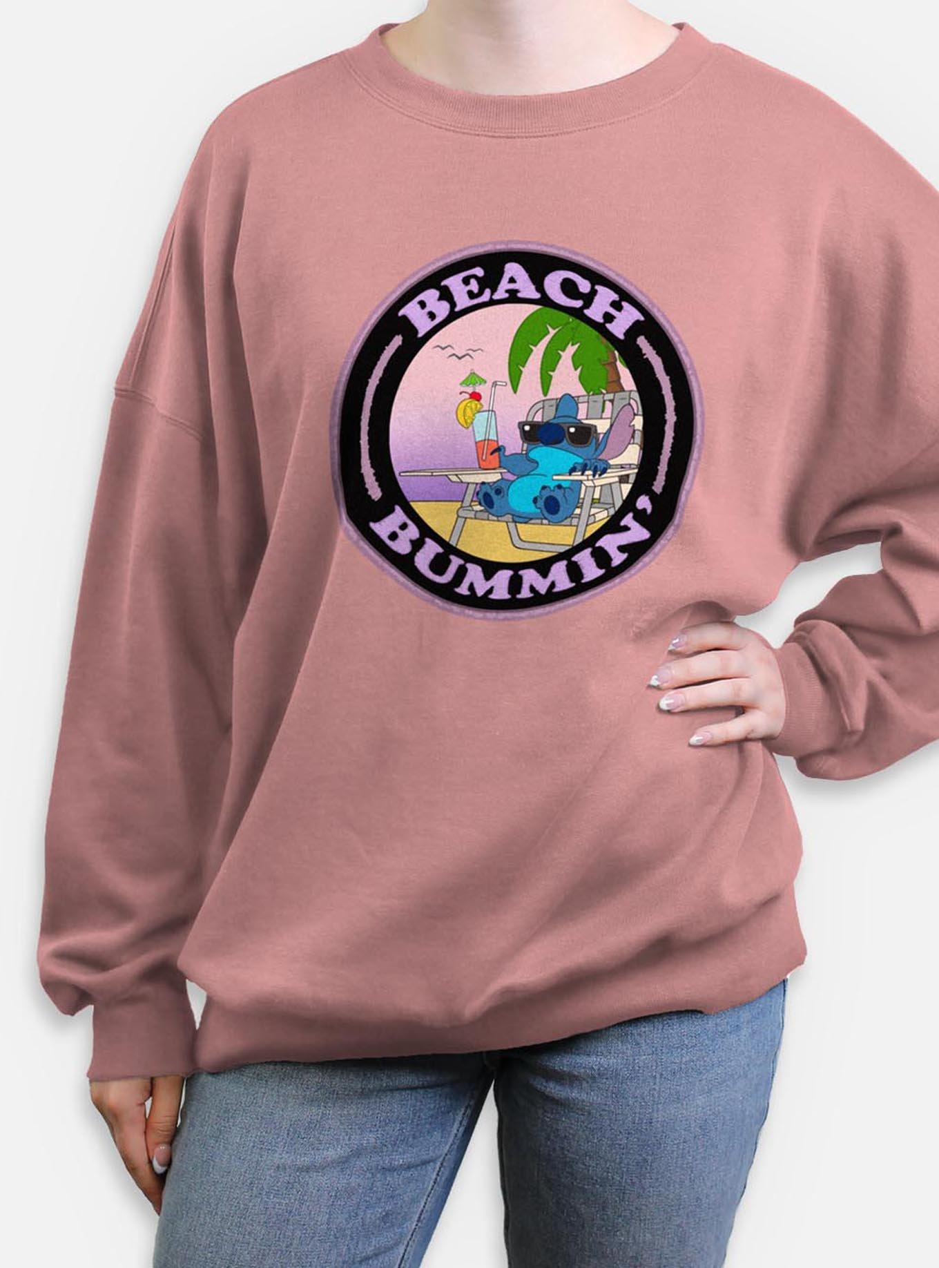 Disney Lilo & Stitch Beach Bummin' Womens Oversized Sweatshirt, , hi-res