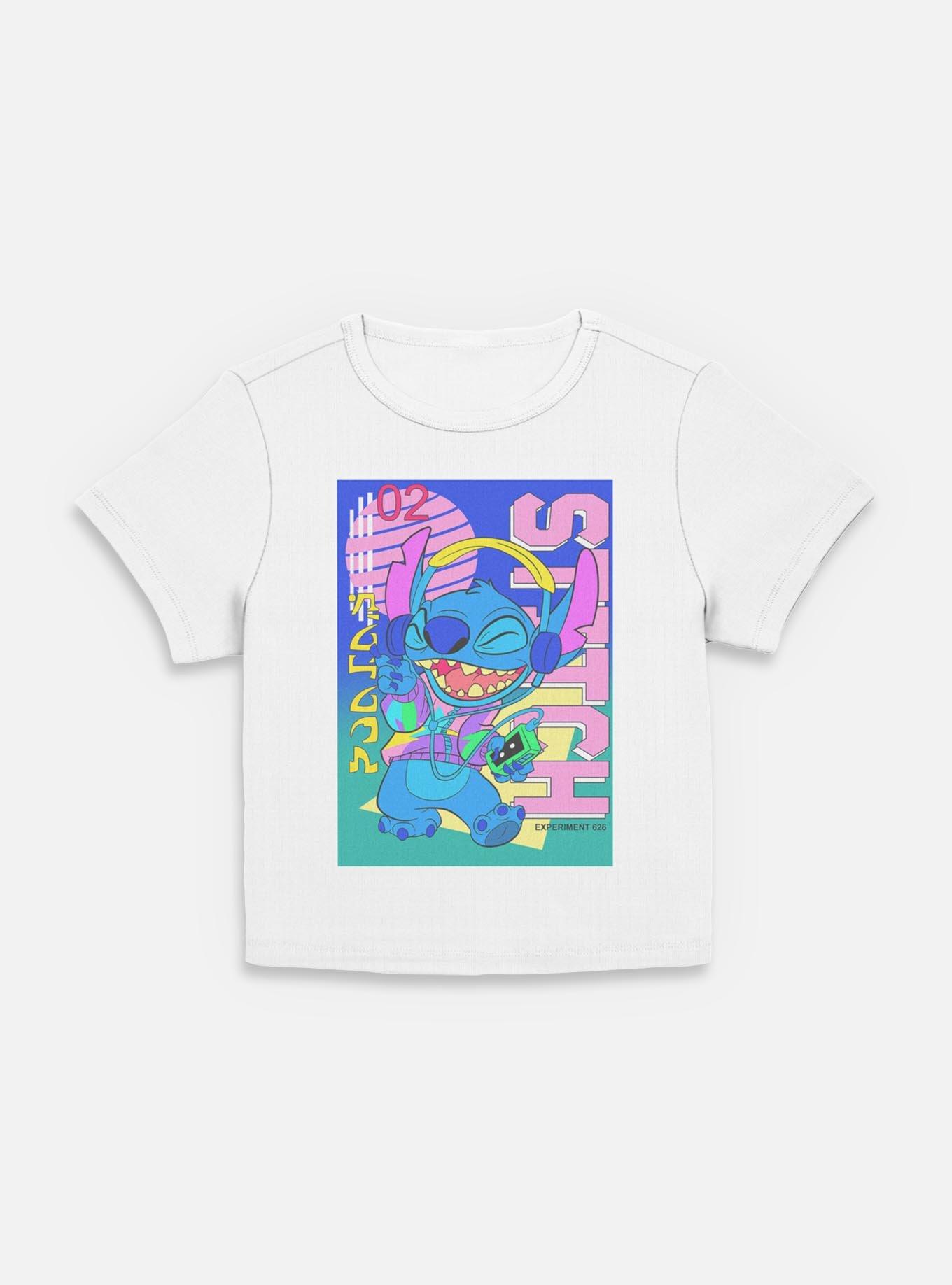 Disney Lilo & Stitch Retro Groovy Stitch Womens Baby T-Shirt,New Products : American Fashion Style Bags On Sale