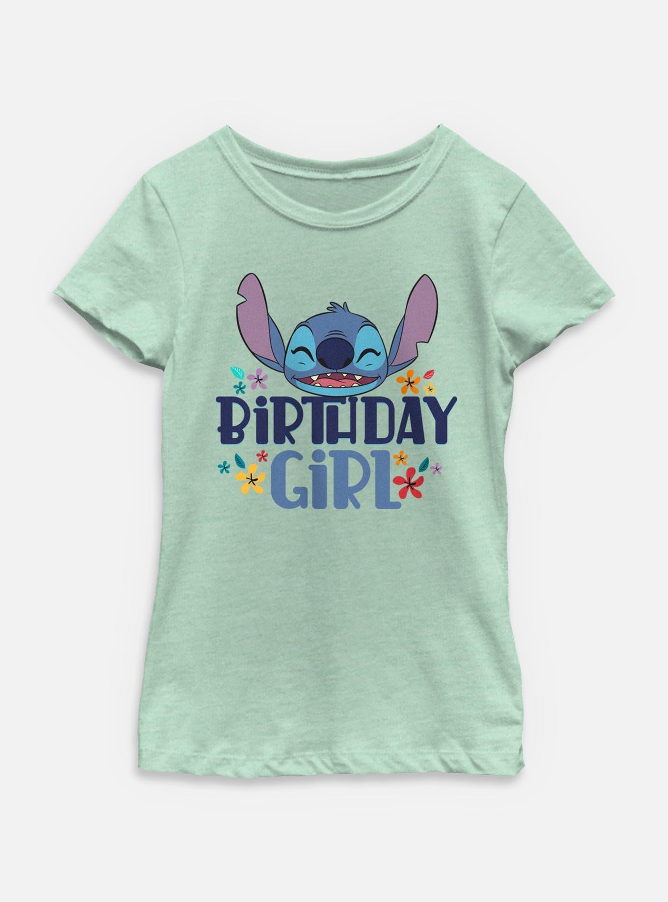 Disney Lilo & Stitch Birthday Girl Youth Girls T-Shirt, MINT, hi-res