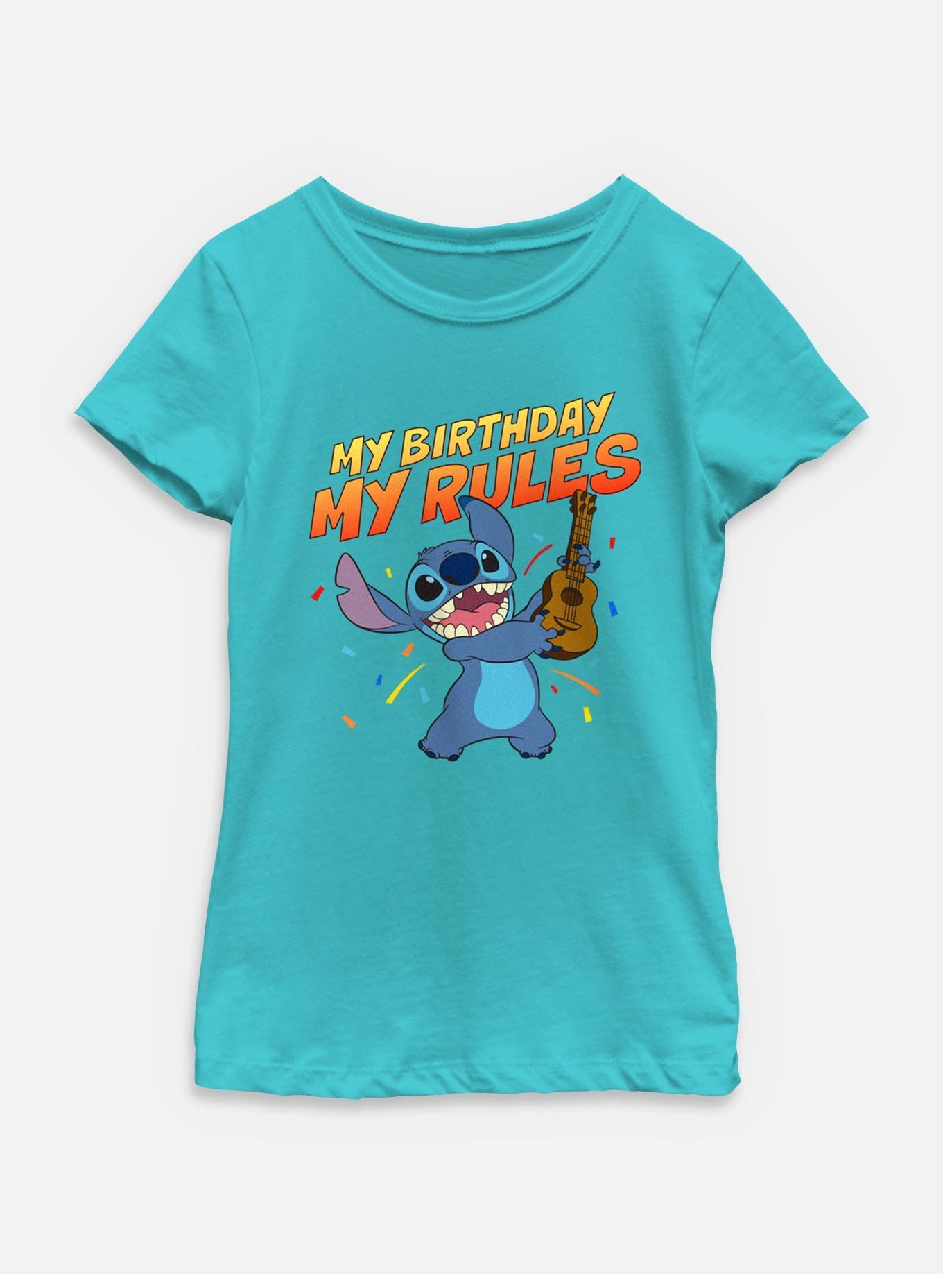 Disney Lilo & Stitch My Birthday Rules Youth Girls T-Shirt, , hi-res
