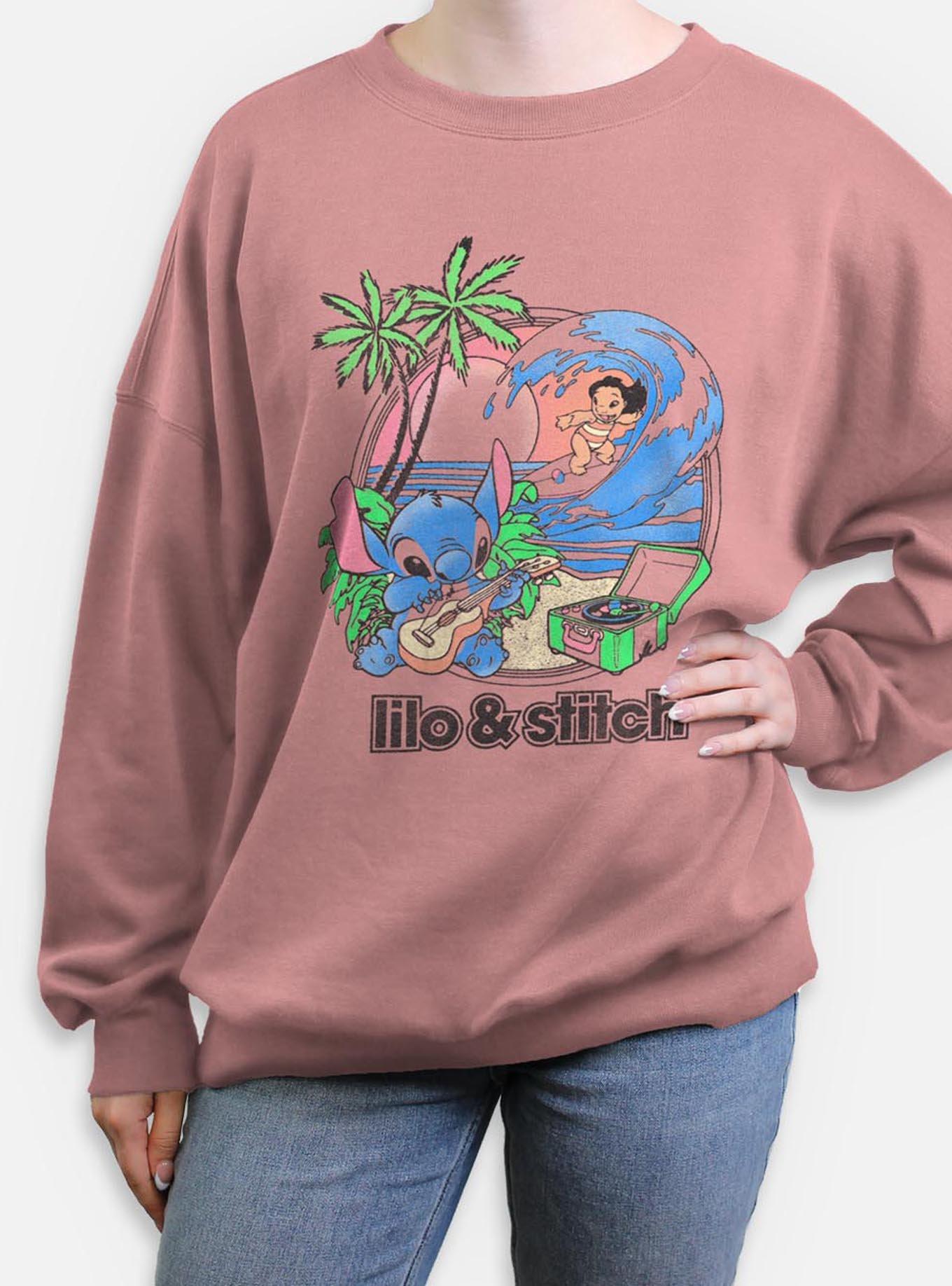 Disney Lilo & Stitch Beach Duo Womens Oversized Sweatshirt,New Products : American Fashion Style Bags On Sale