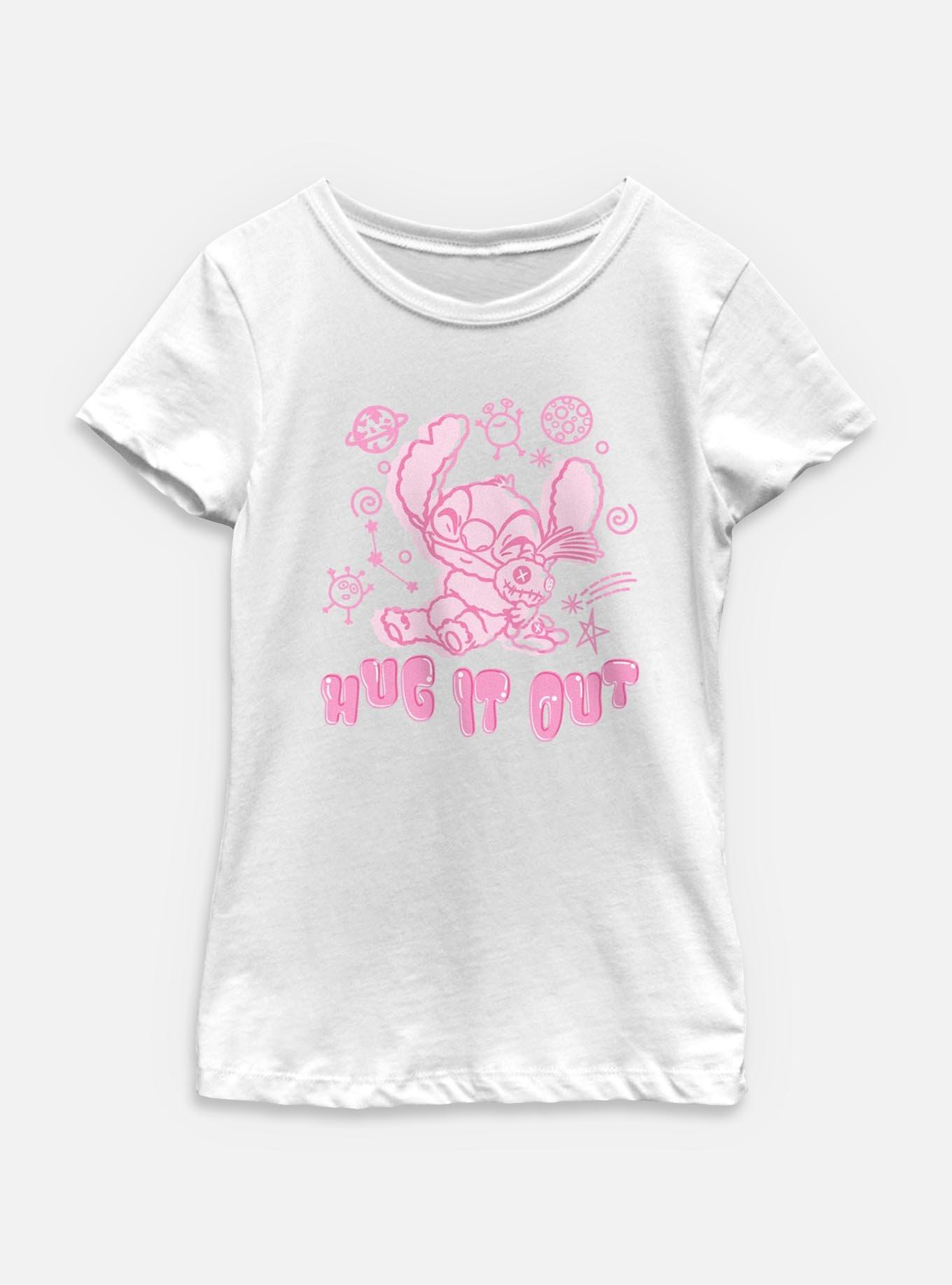 Disney Lilo & Stitch Hug It Out Tie-Dye Youth Girls T-Shirt