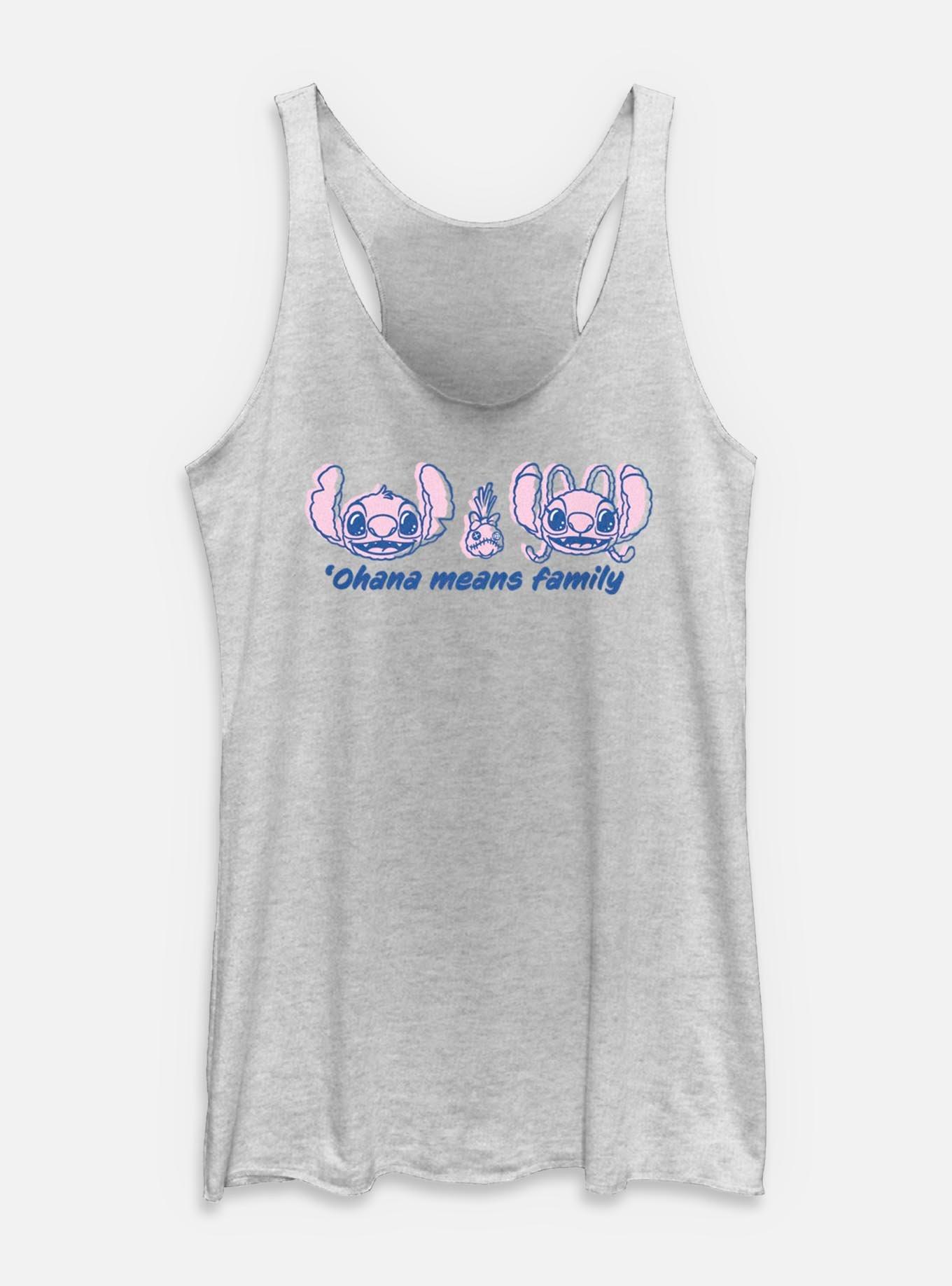 Disney Lilo & Stitch Ohana Means Family Quote Womens Tank Top, WHITE HTR, hi-res