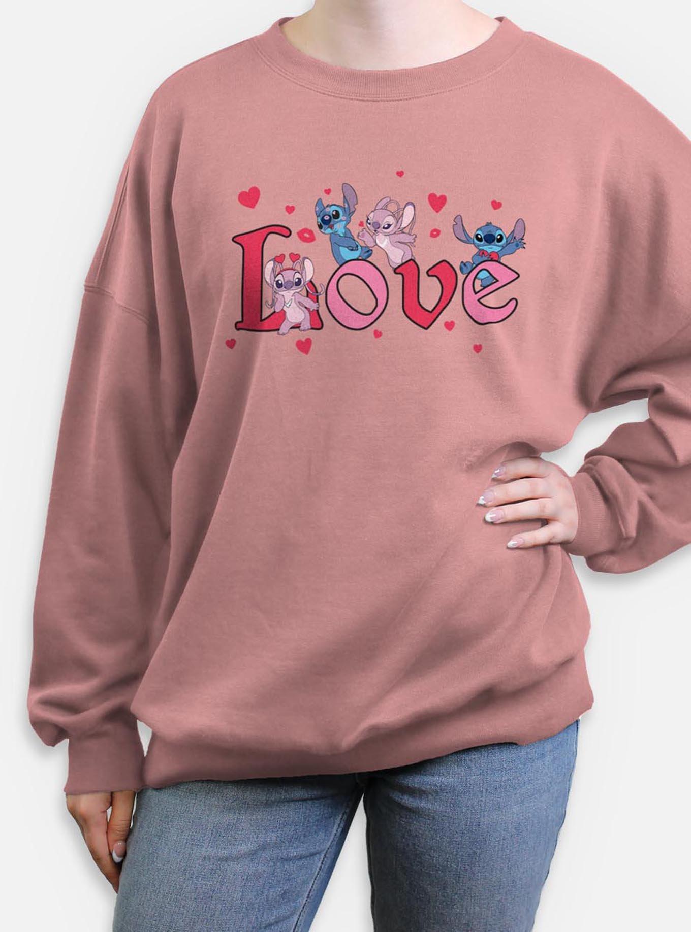 Disney Lilo & Stitch Angel Stitch In Love Womens Oversized Sweatshirt, , hi-res