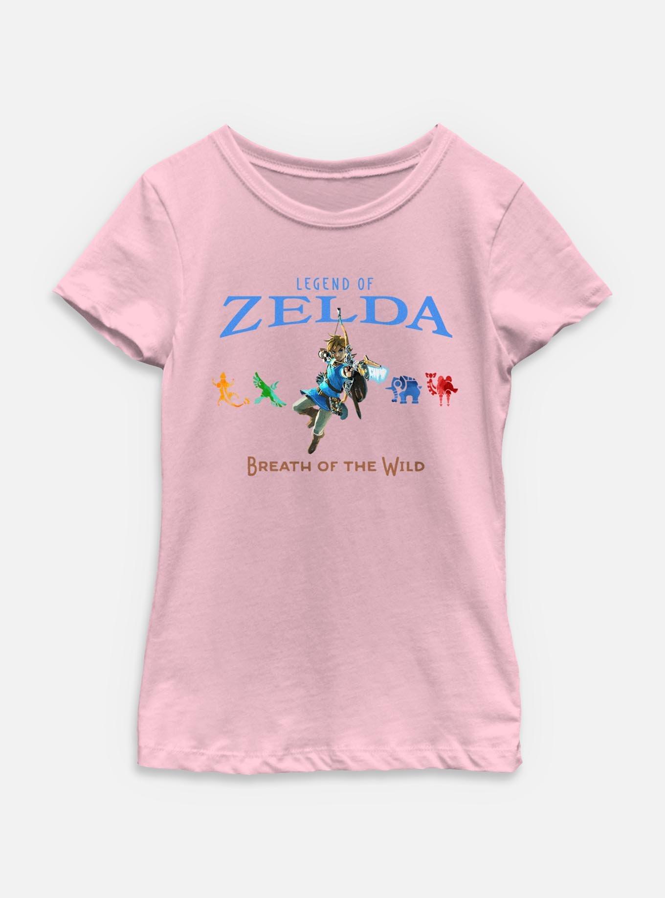 Nintendo Legend Of Zelda Breath Of The Wild and Divine Beasts Youth Girls T, PINK, hi-res