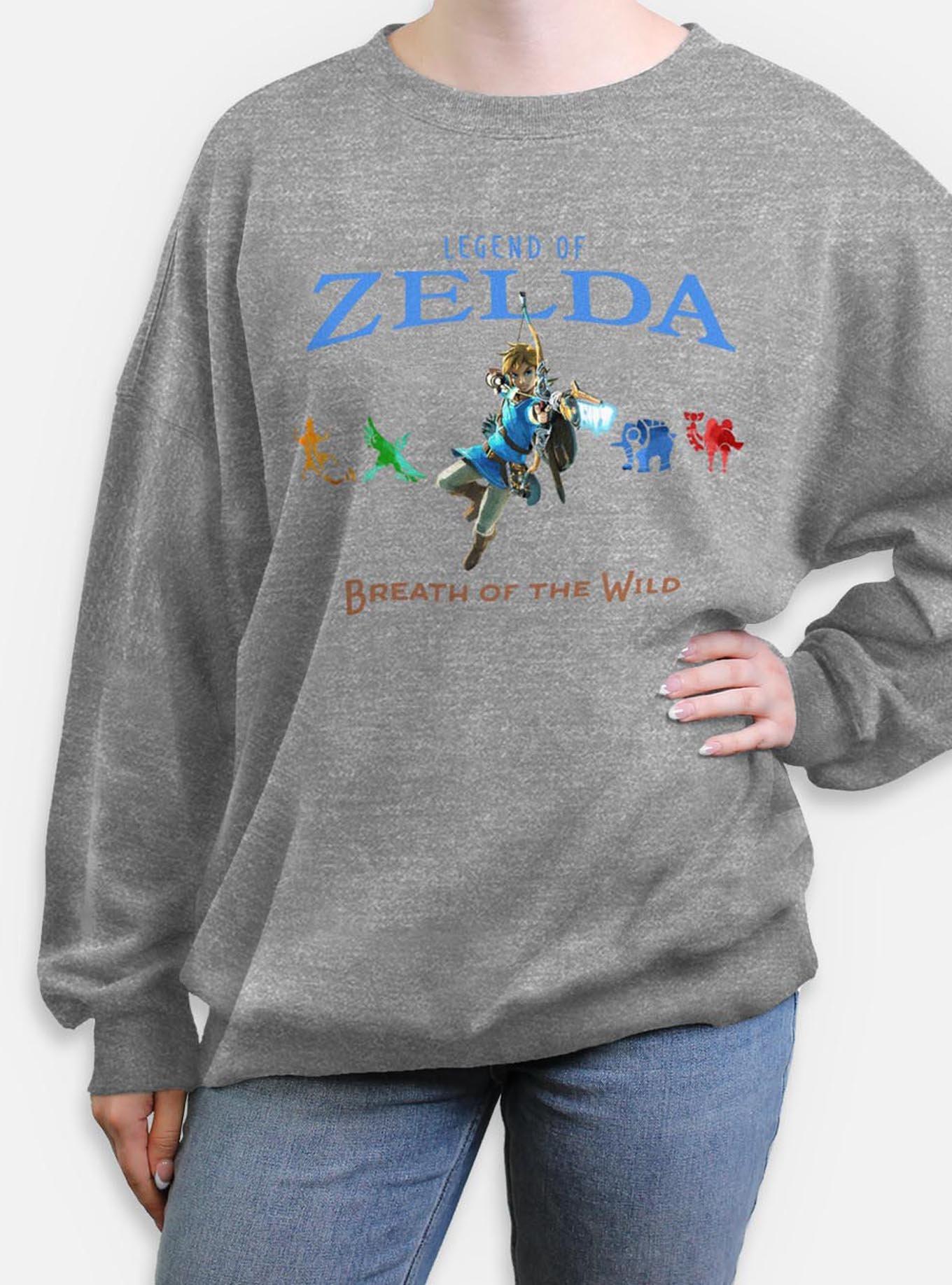 Nintendo Legend Of Zelda Breath Of The Wild and Divine Beasts Womens Oversized Sweatshirt,New Products : American Fashion Style Bags On Sale
