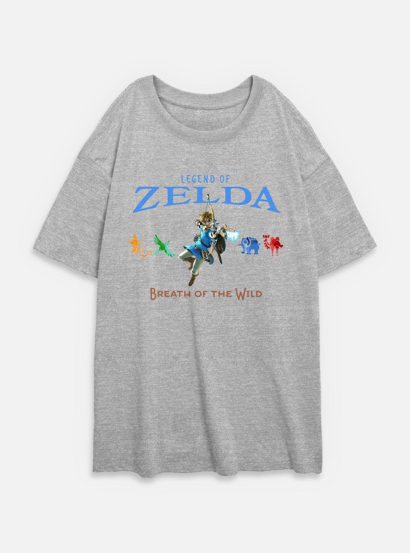Nintendo Legend Of Zelda Breath Of The Wild and Divine Beasts Womens Oversized T-Shirt, ATH HTR, hi-res