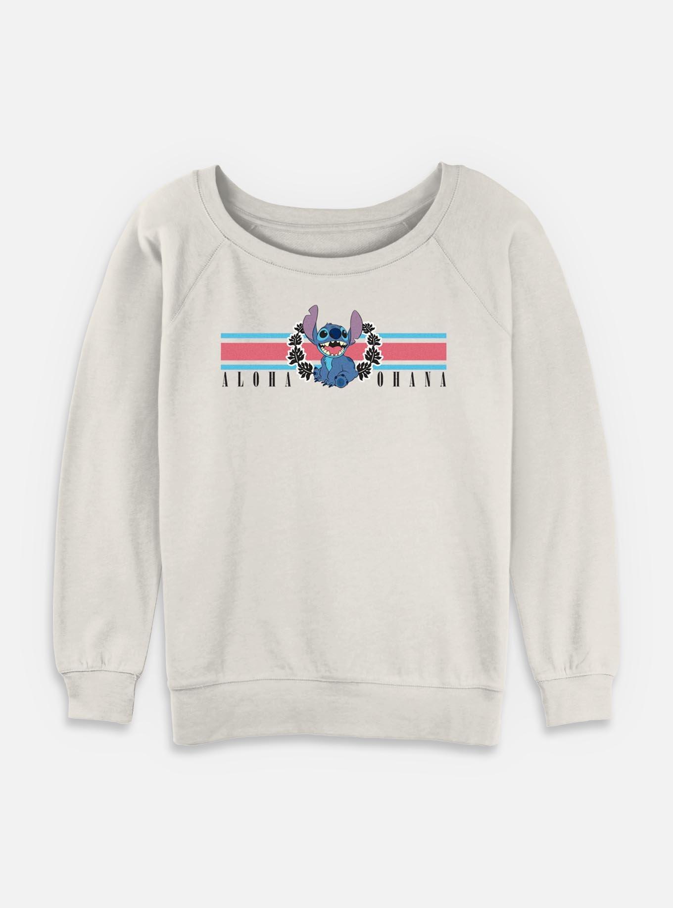 Disney Lilo & Stitch Collegiate Aloha Ohana Womens Slouchy Sweatshirt, , hi-res