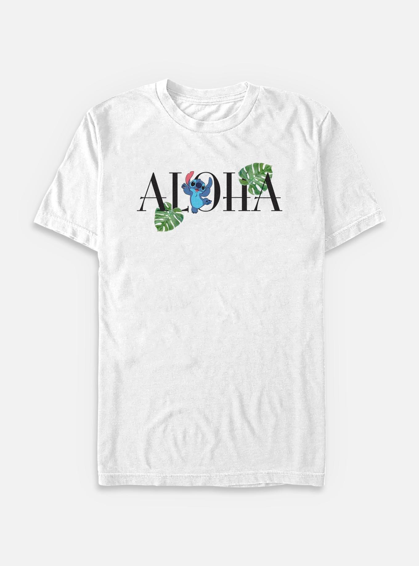 Disney Lilo & Stitch Aloha Leaves T-Shirt, WHITE, hi-res