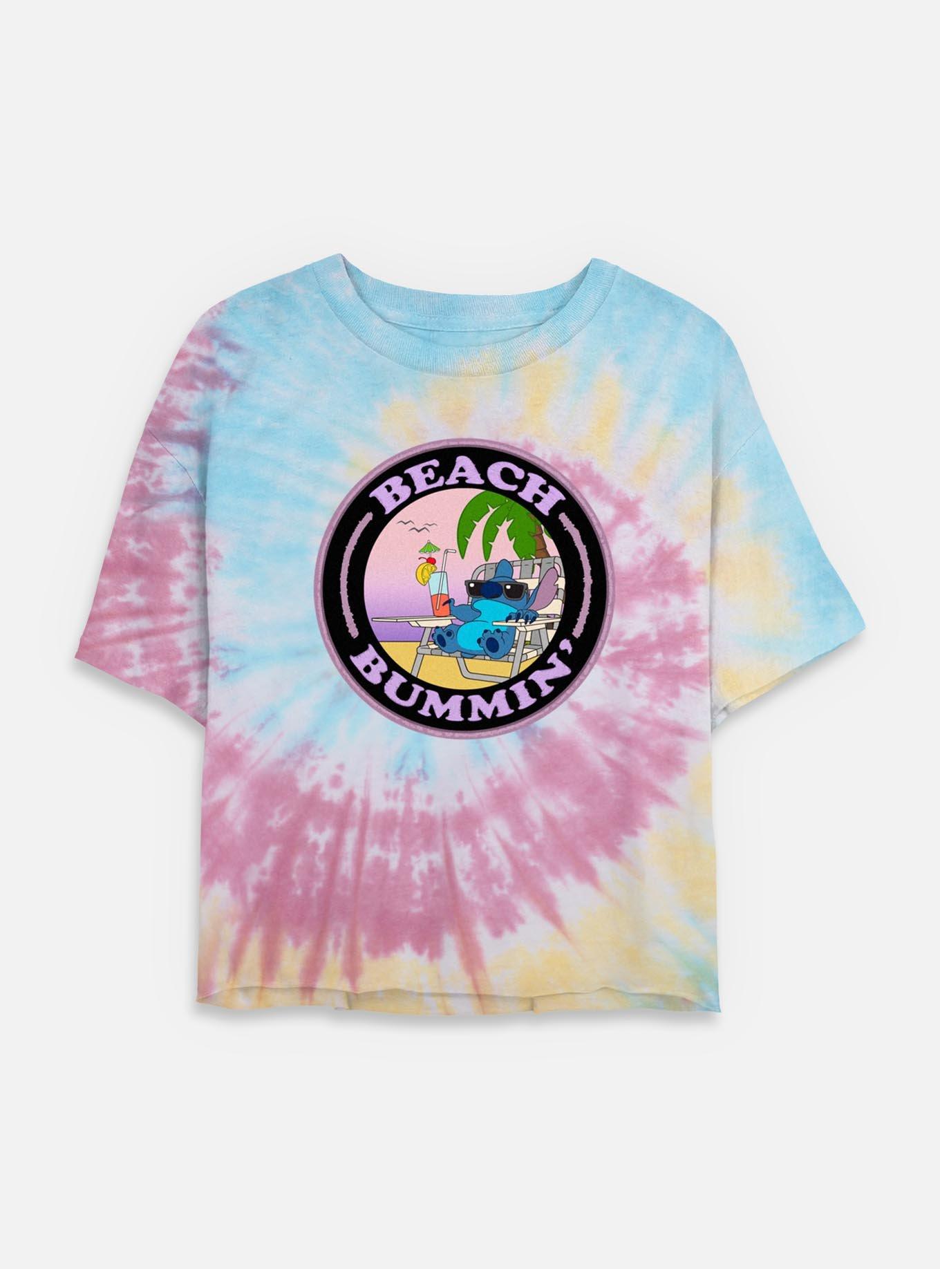 Disney Lilo & Stitch Beach Bummin' Womens Tie-Dye Crop T-Shirt, , hi-res