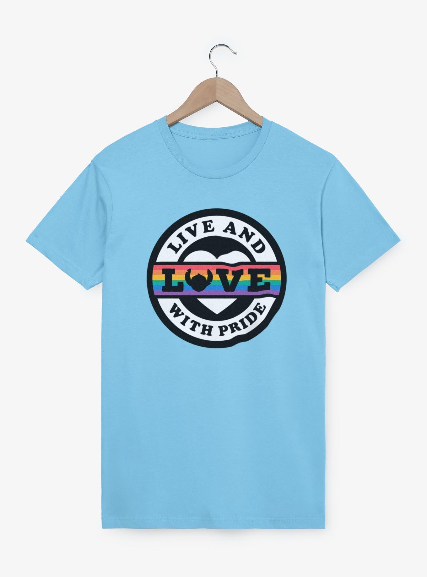 Disney Lilo & Stitch Live & Love With Pride T-Shirt, LT BLUE, hi-res
