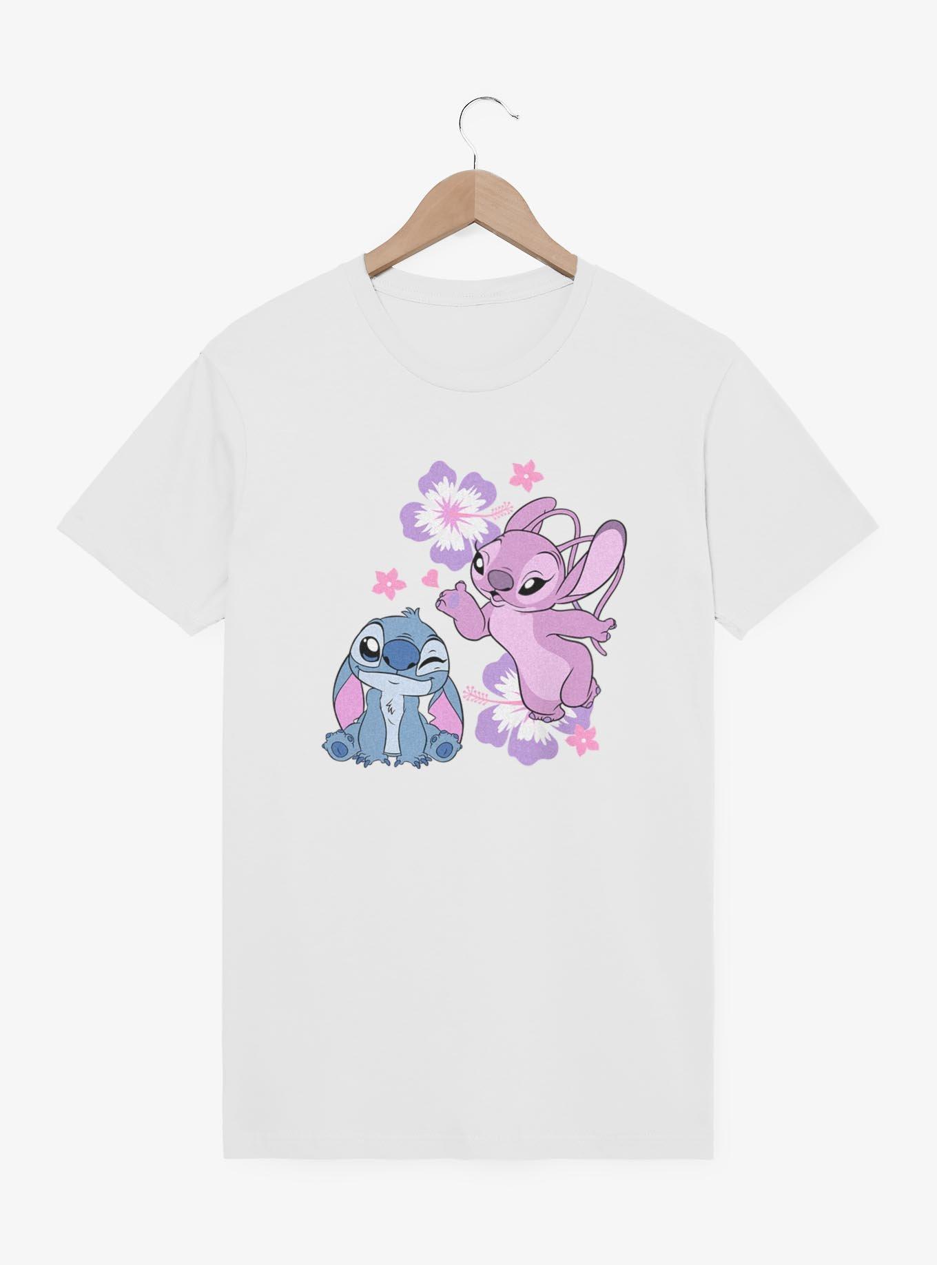 Disney Lilo & Stitch Angel Stitch Hibiscus T-Shirt, WHITE, hi-res