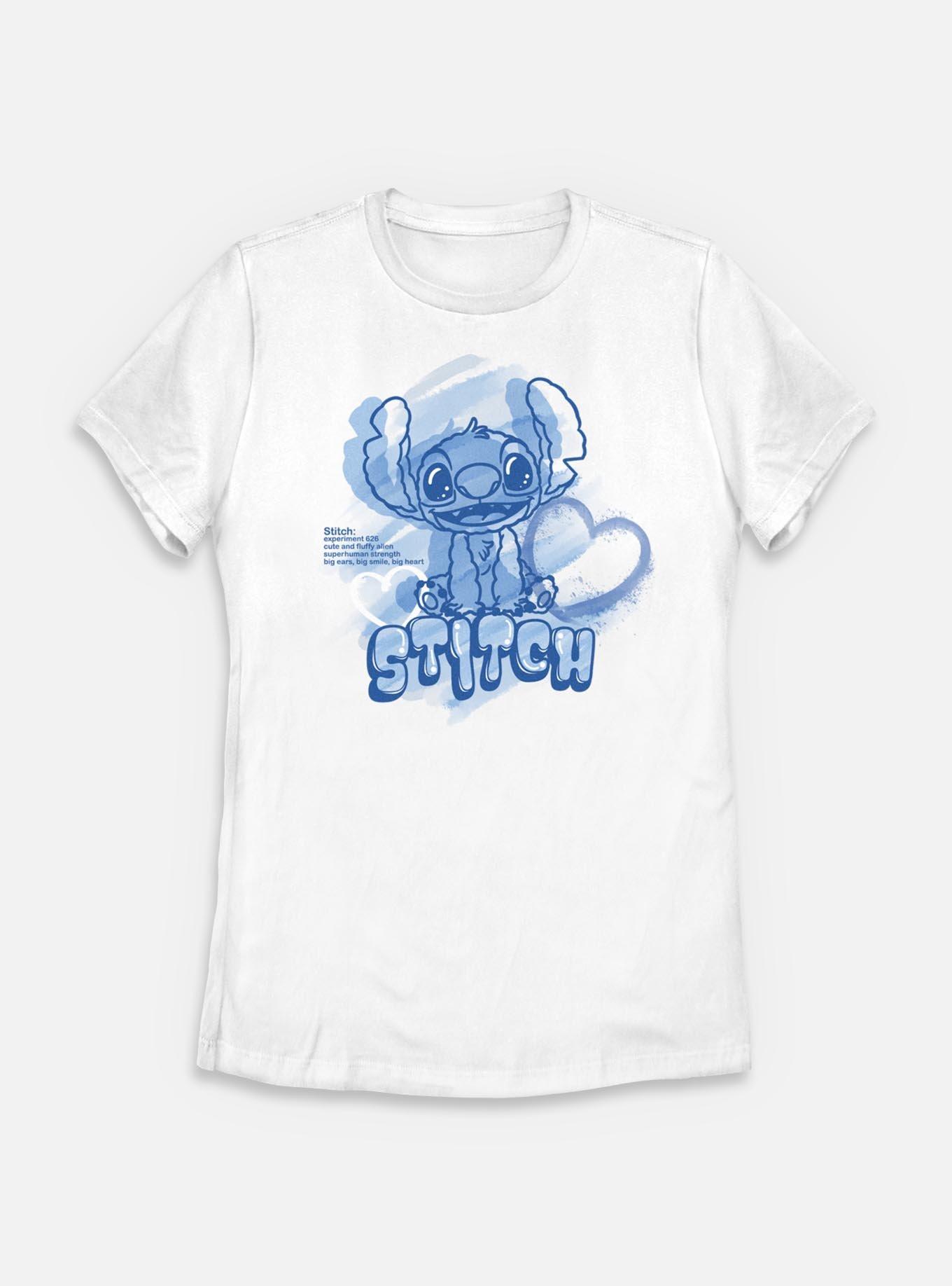 Disney Lilo & Stitch Cute And Fluffy Alien Womens T-Shirt, WHITE, hi-res