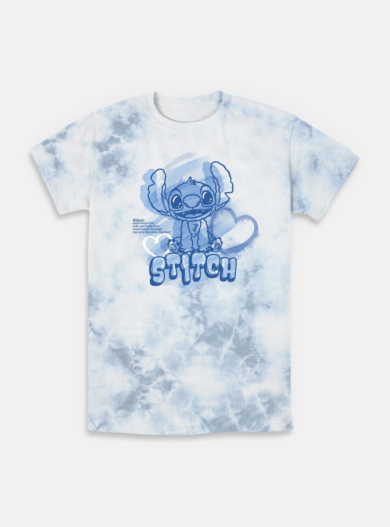 Disney Lilo & Stitch Cute And Fluffy Alien Tie-Dye T-Shirt, WHITEBLUE, hi-res