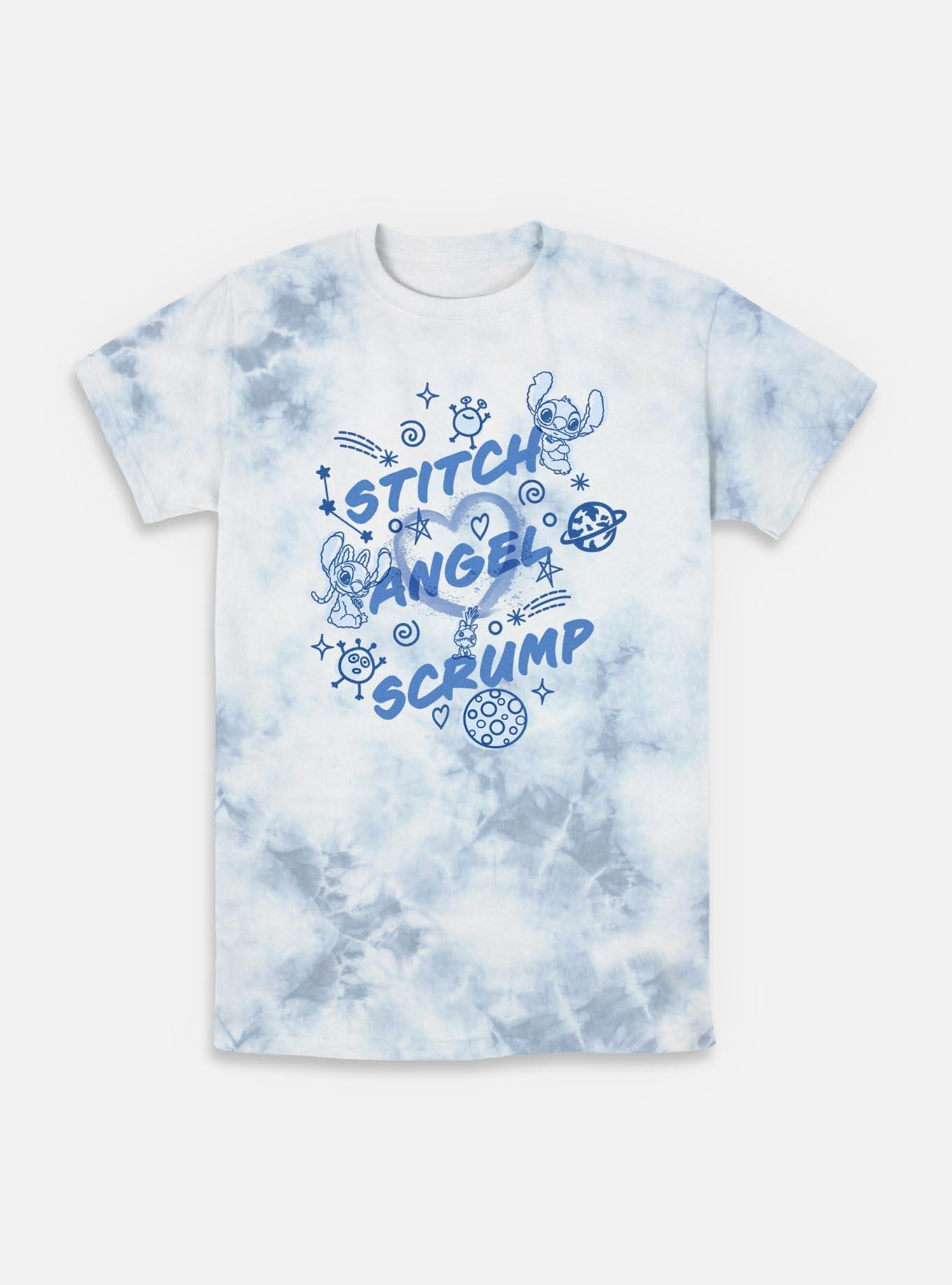 Disney Lilo & Stitch Angel Scrump Tie-Dye T-Shirt, WHITEBLUE, hi-res