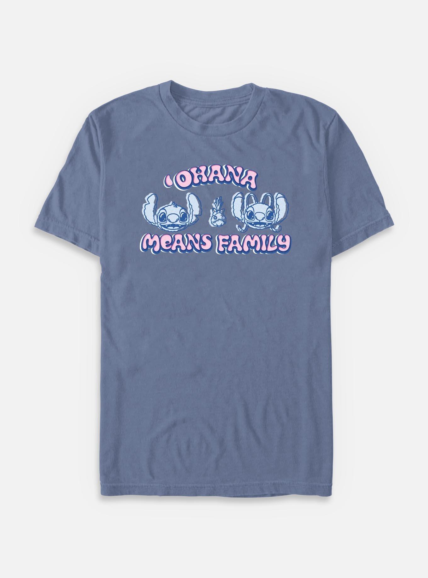 Disney Lilo & Stitch Ohana Means Family Garment Dye T-Shirt, BLUEJEAN, hi-res