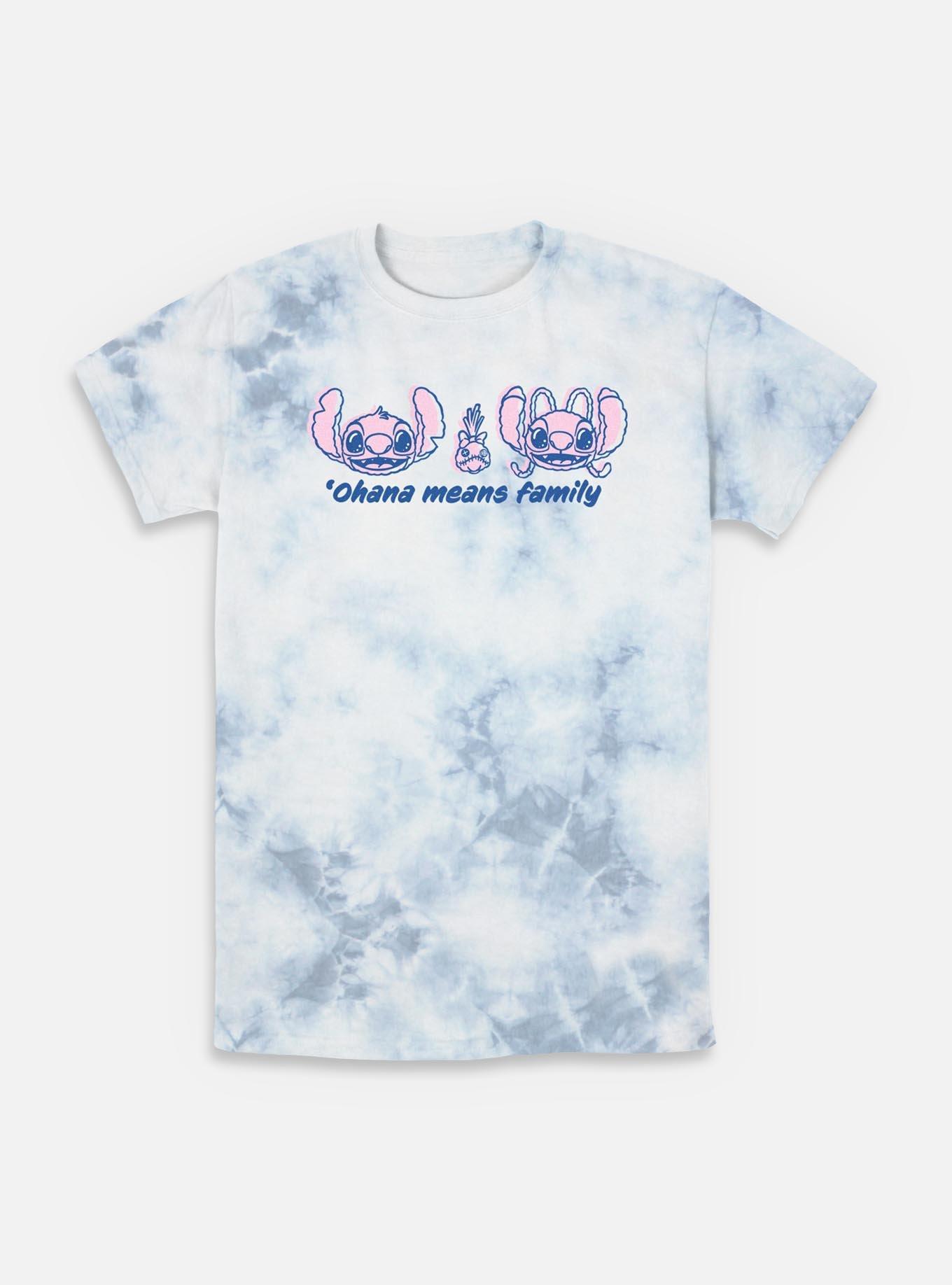 Disney Lilo & Stitch Ohana Means Family Quote Tie-Dye T-Shirt, WHITEBLUE, hi-res